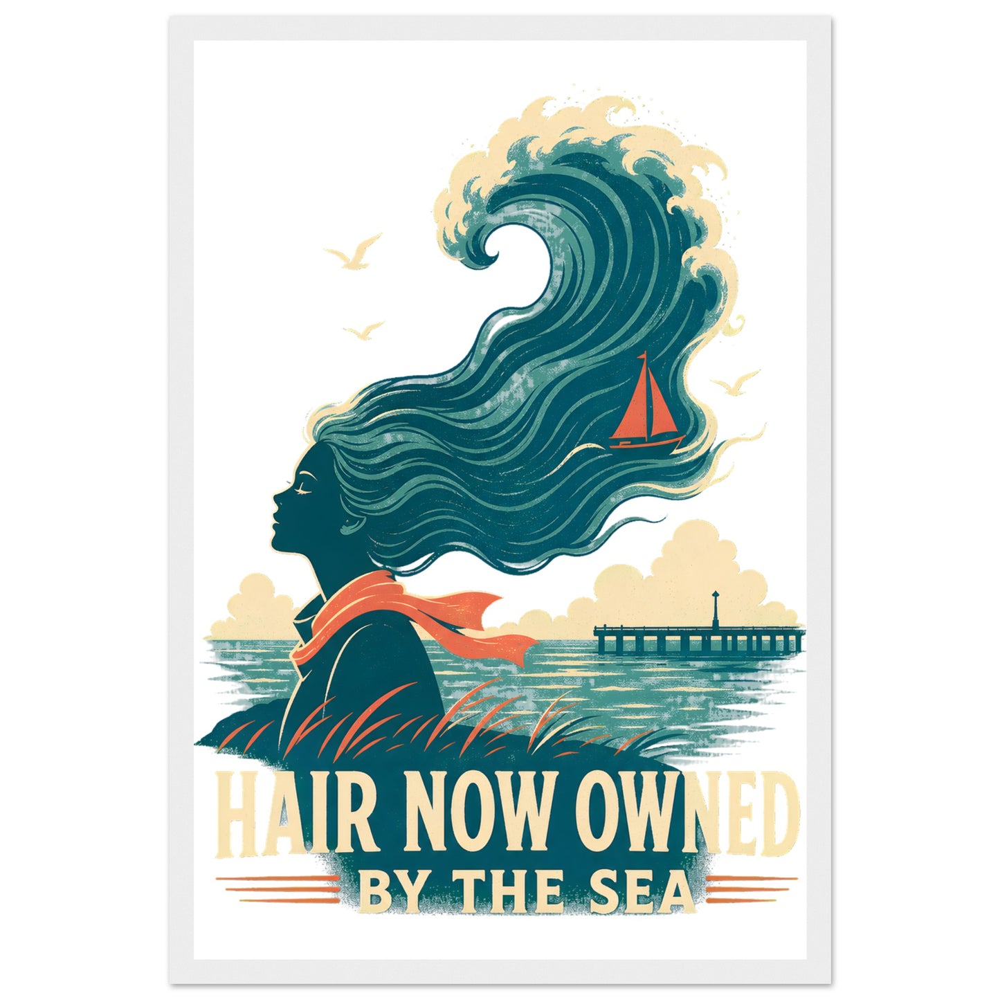 Hair Now Owned by the Sea Framed Wall Art — product view 1