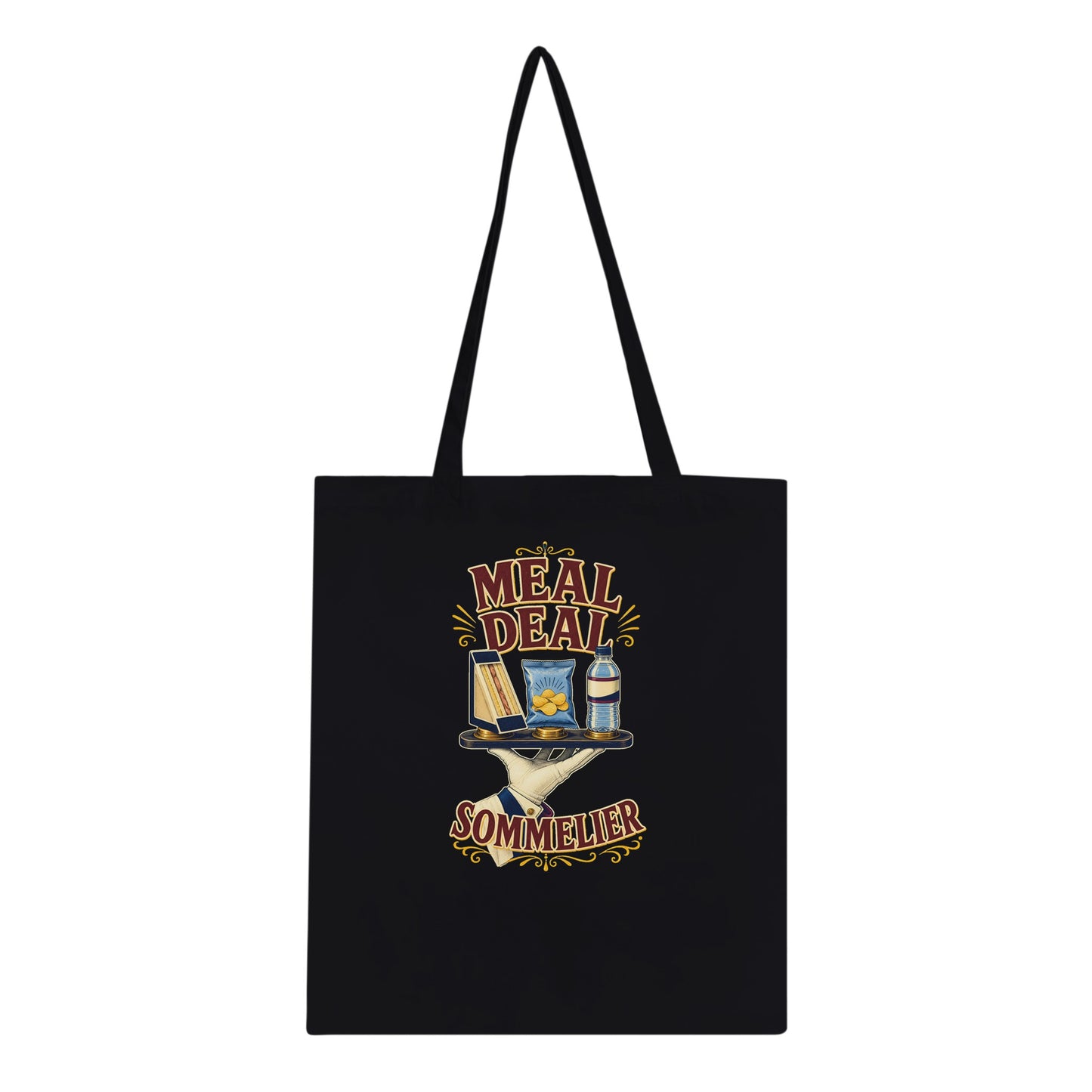 Meal Deal Sommelier British Lunch Design Tote Bag — product view 3