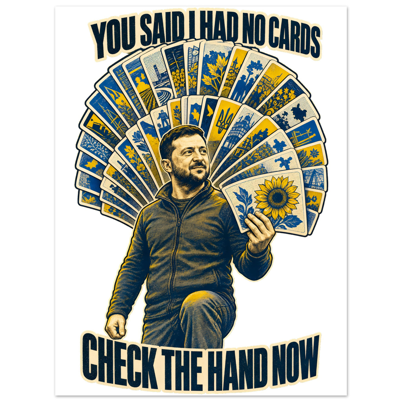 You Said I Had No Cards – Zelenskyy Satire Aluminium Print
