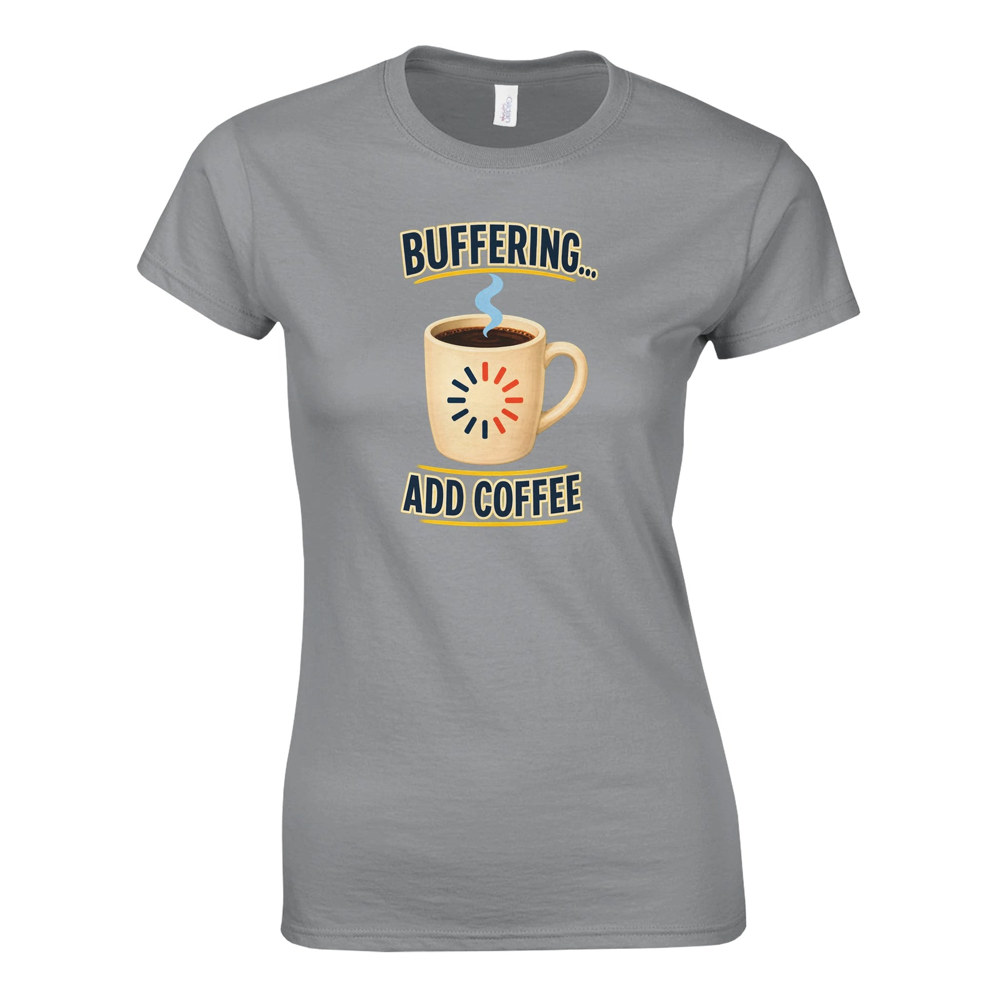 Buffering... Add Coffee — Outlined Loading Mug Graphic Women's T-shirt — product view 2