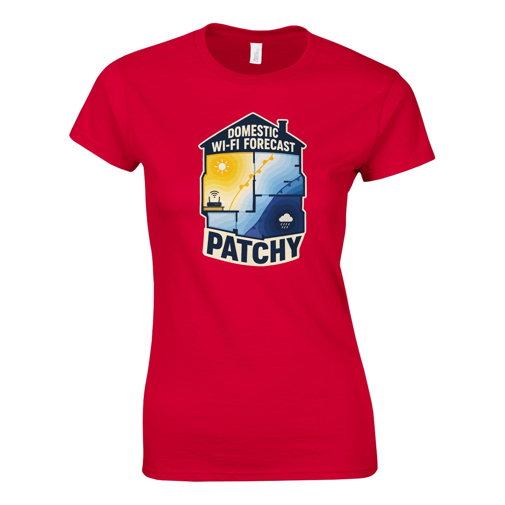 Domestic Wi-Fi Forecast Patchy Women's T-shirt — product view 8