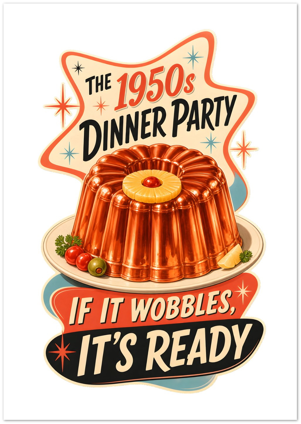 The 1950s Dinner Party — If It Wobbles, It's Ready Greeting Card Pack — product view 2