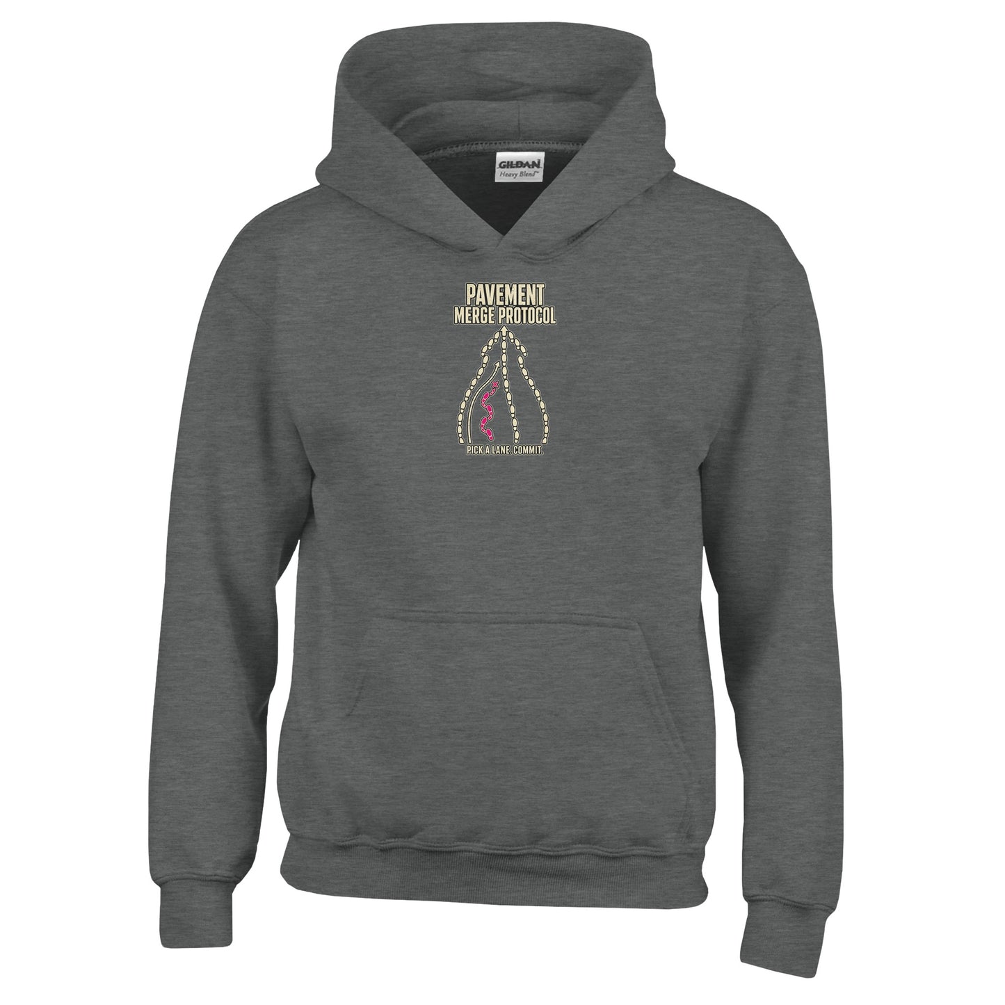 Pavement Merge Protocol — Pick a Lane Kids' Hoodie — product view 2