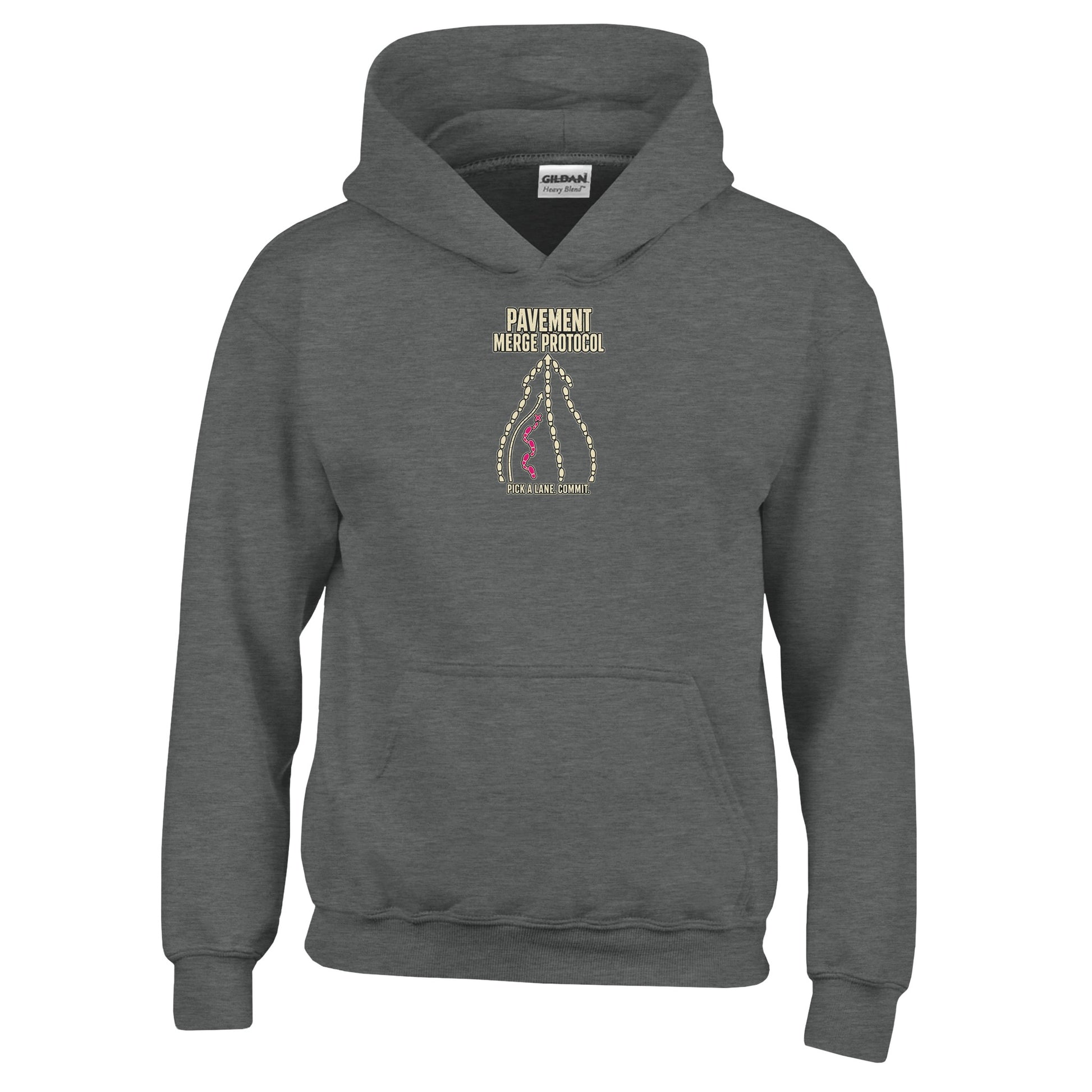 Pavement Merge Protocol — Pick a Lane Kids' Hoodie — product view 2