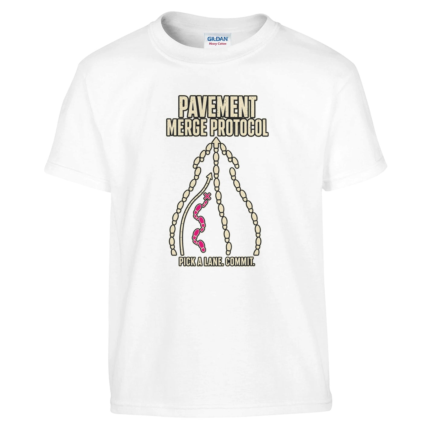 Pavement Merge Protocol — Pick a Lane Kids' T-shirt — product view 1