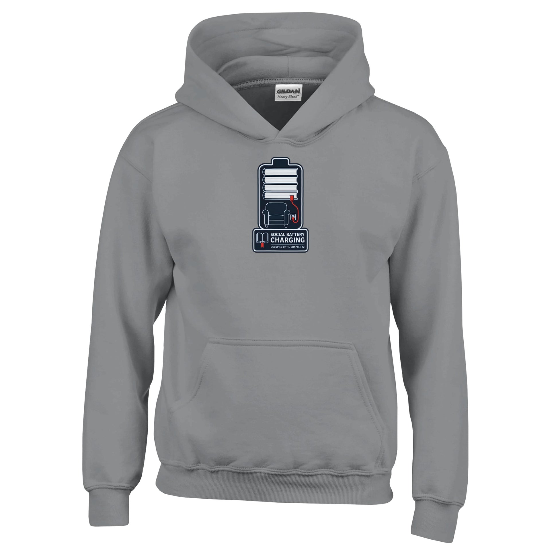 Social Battery Charging Kids' Hoodie — product view 12