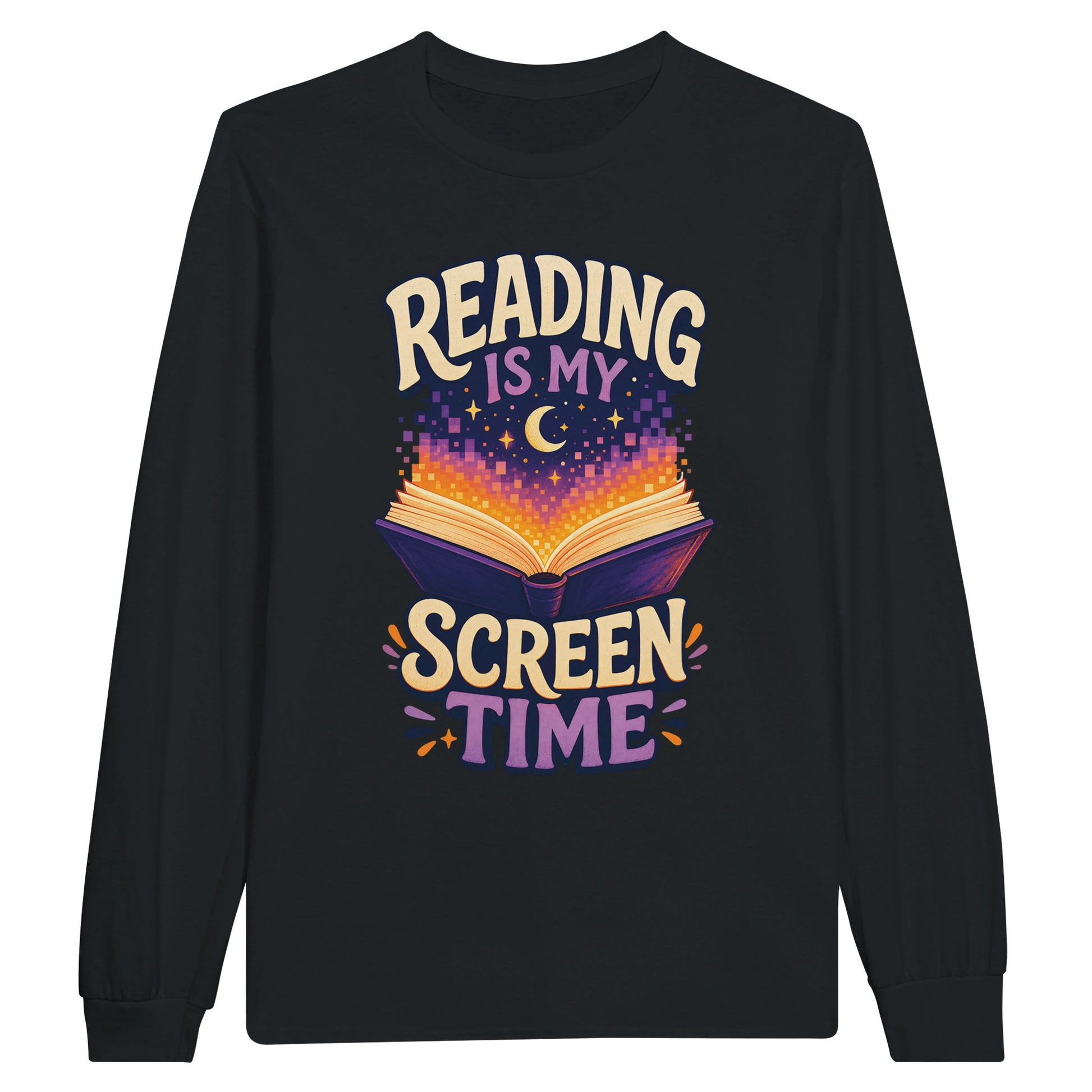 Reading Is My Screen Time Book Graphic Long-Sleeve T-shirt — product view 7