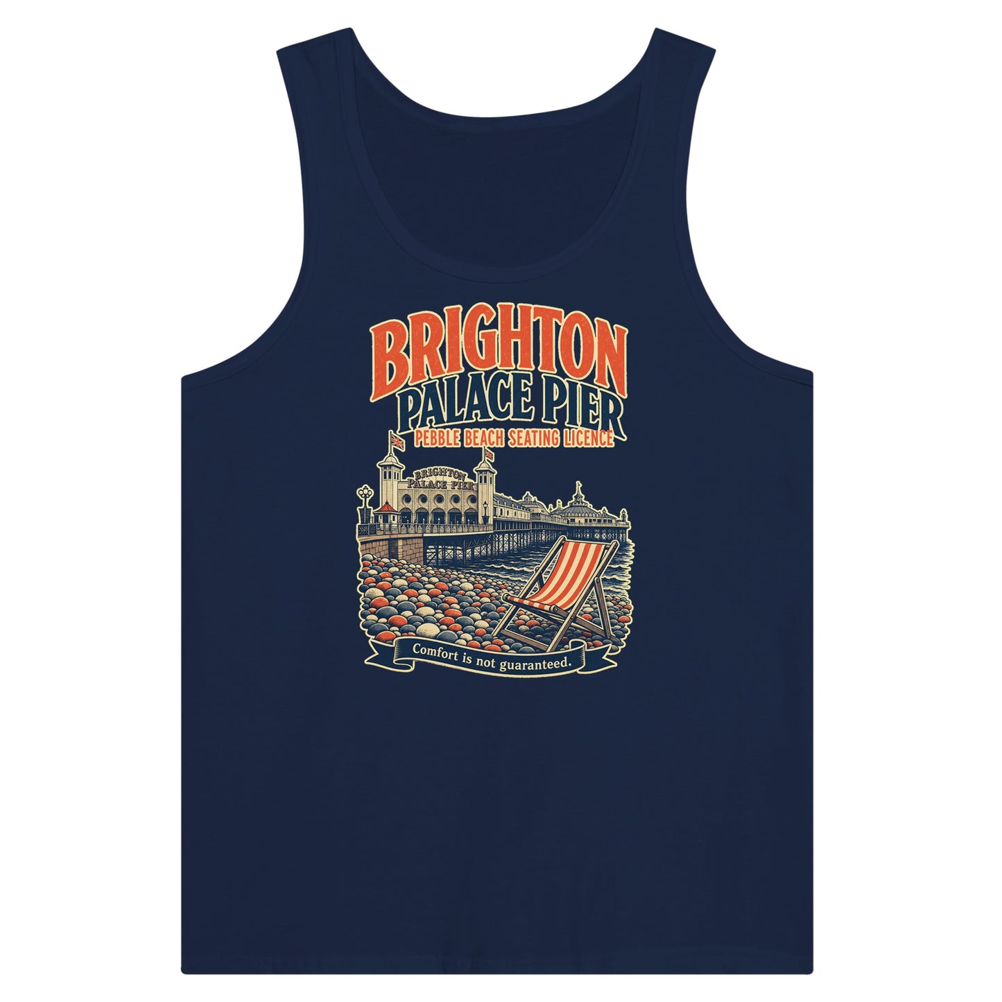 Brighton Pebble Beach Seating Licence Premium Unisex Tank Top — product view 9