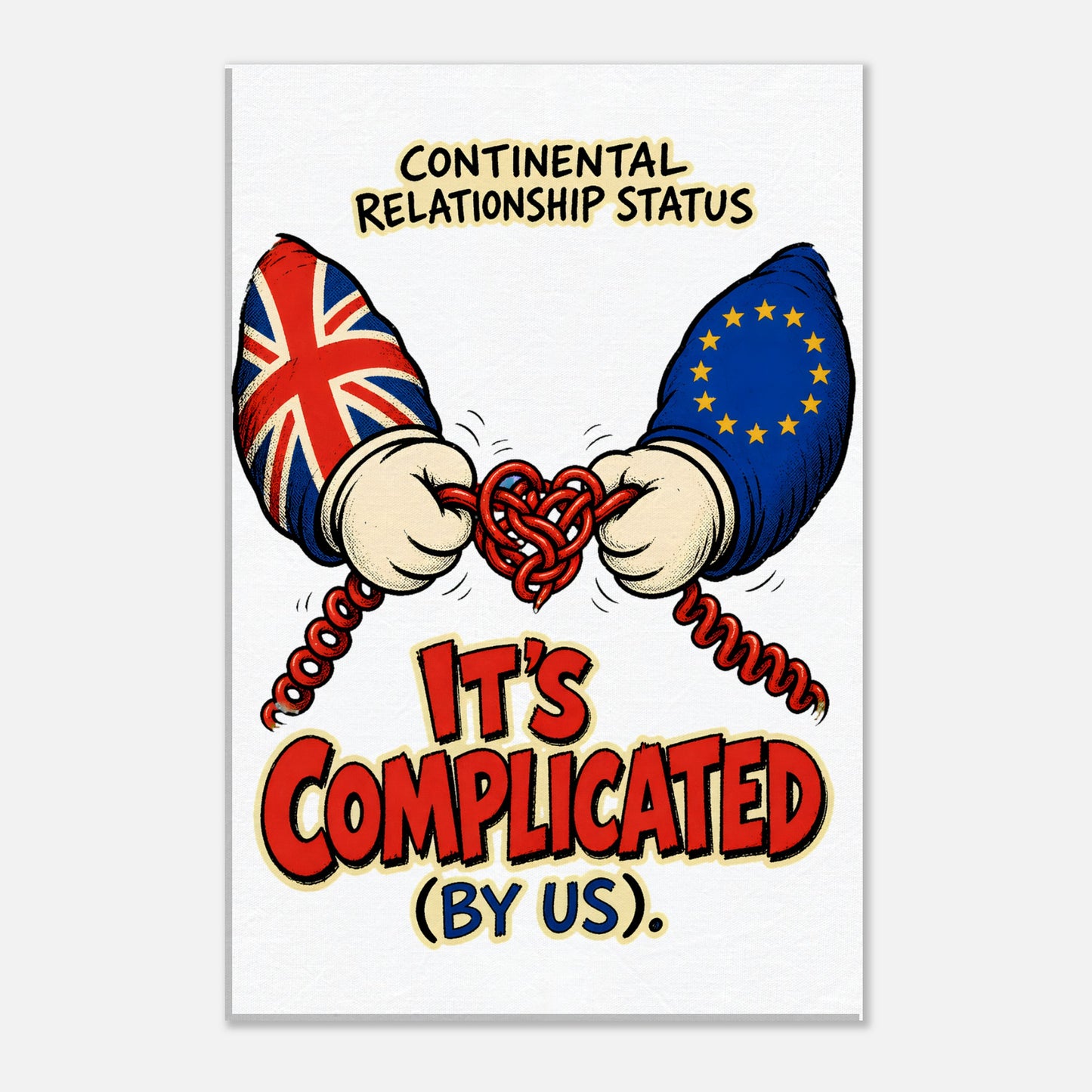It's Complicated (By Us) UK–EU 1990s Cartoon Canvas — product view 2