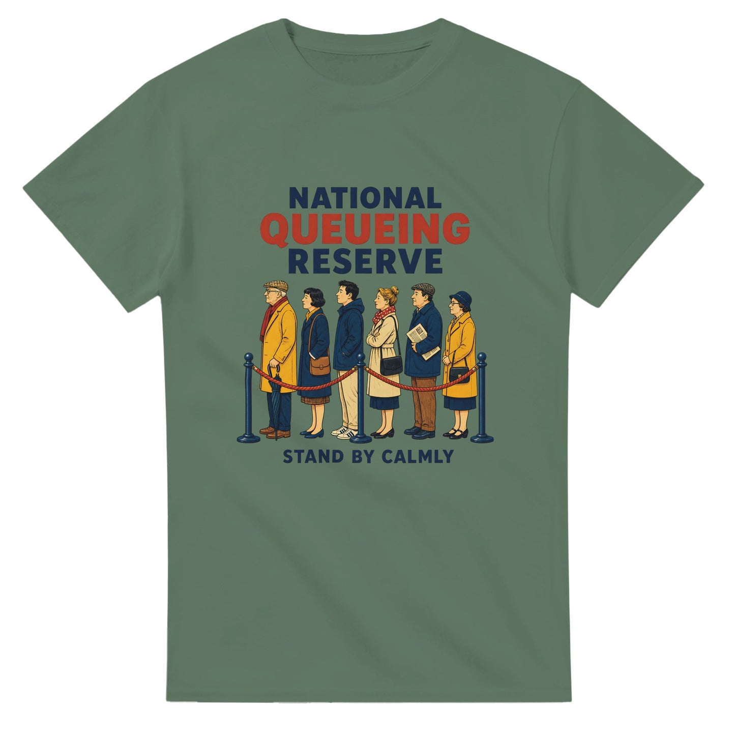 National Queueing Reserve – British Queue Graphic T-shirt — product view 13