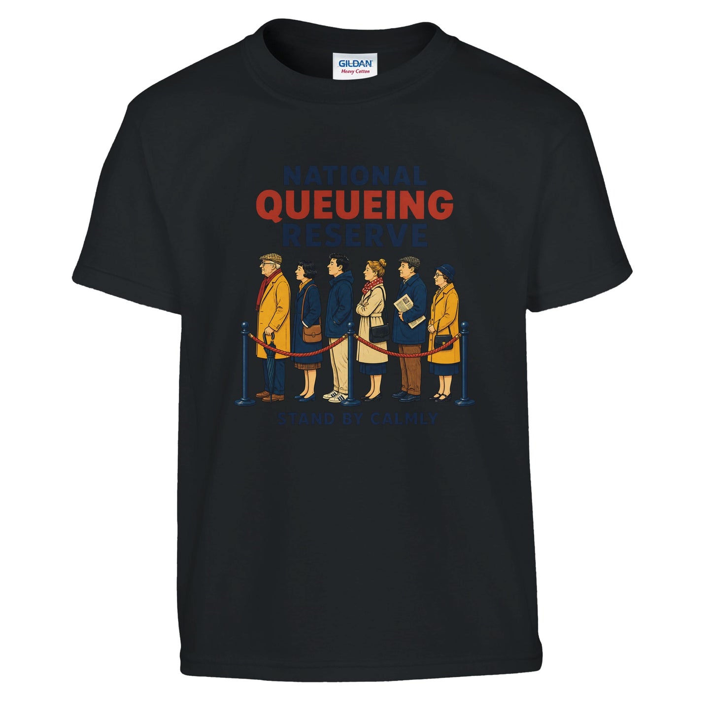 National Queueing Reserve – British Queue Graphic Kids' T-shirt — product view 2
