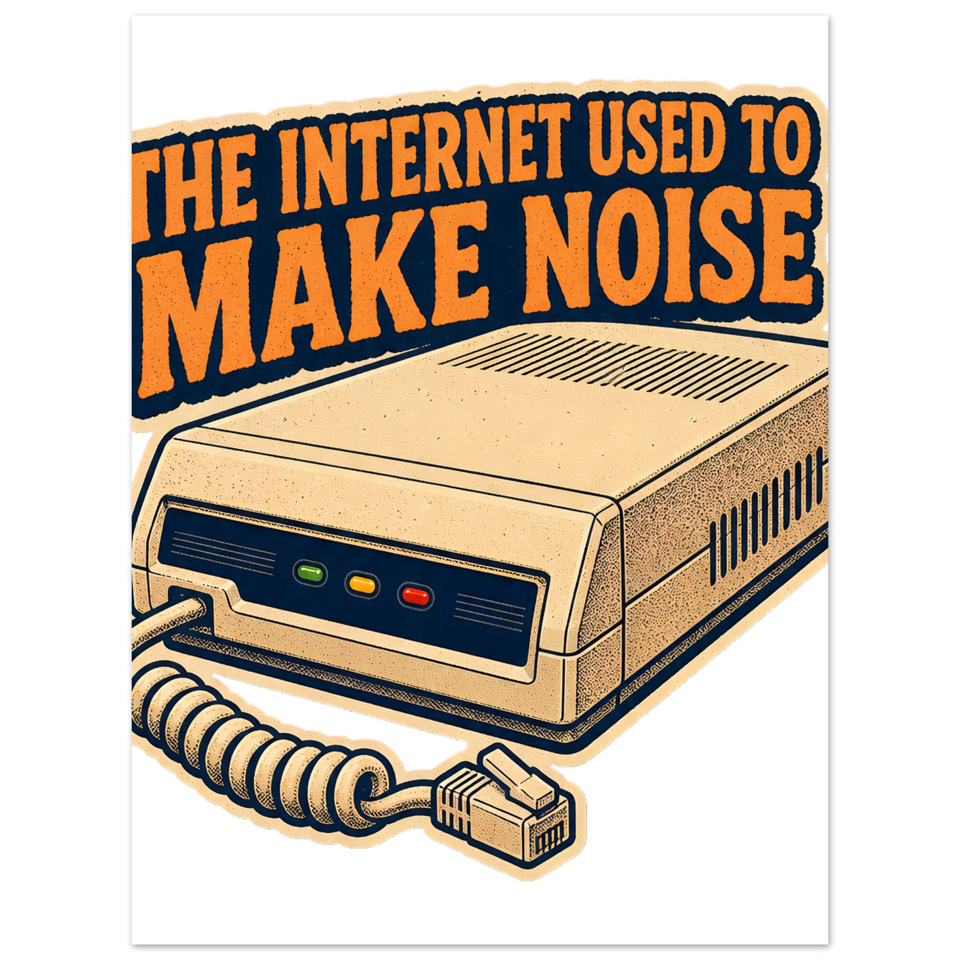The Internet Used to Make Noise Retro Tech Graphic Aluminium Print
