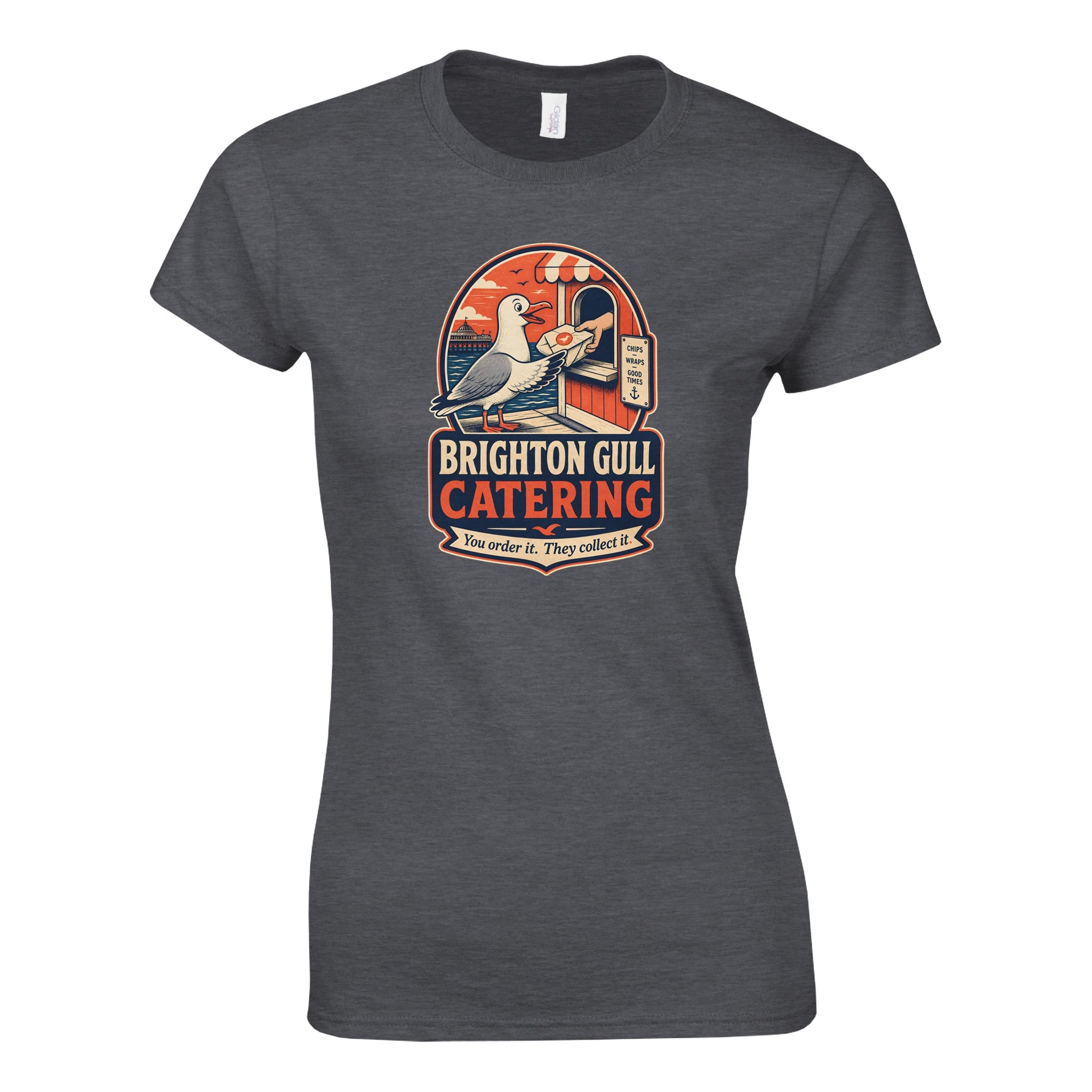 Brighton Gull Catering — Illustrated Women's T-shirt — product view 11