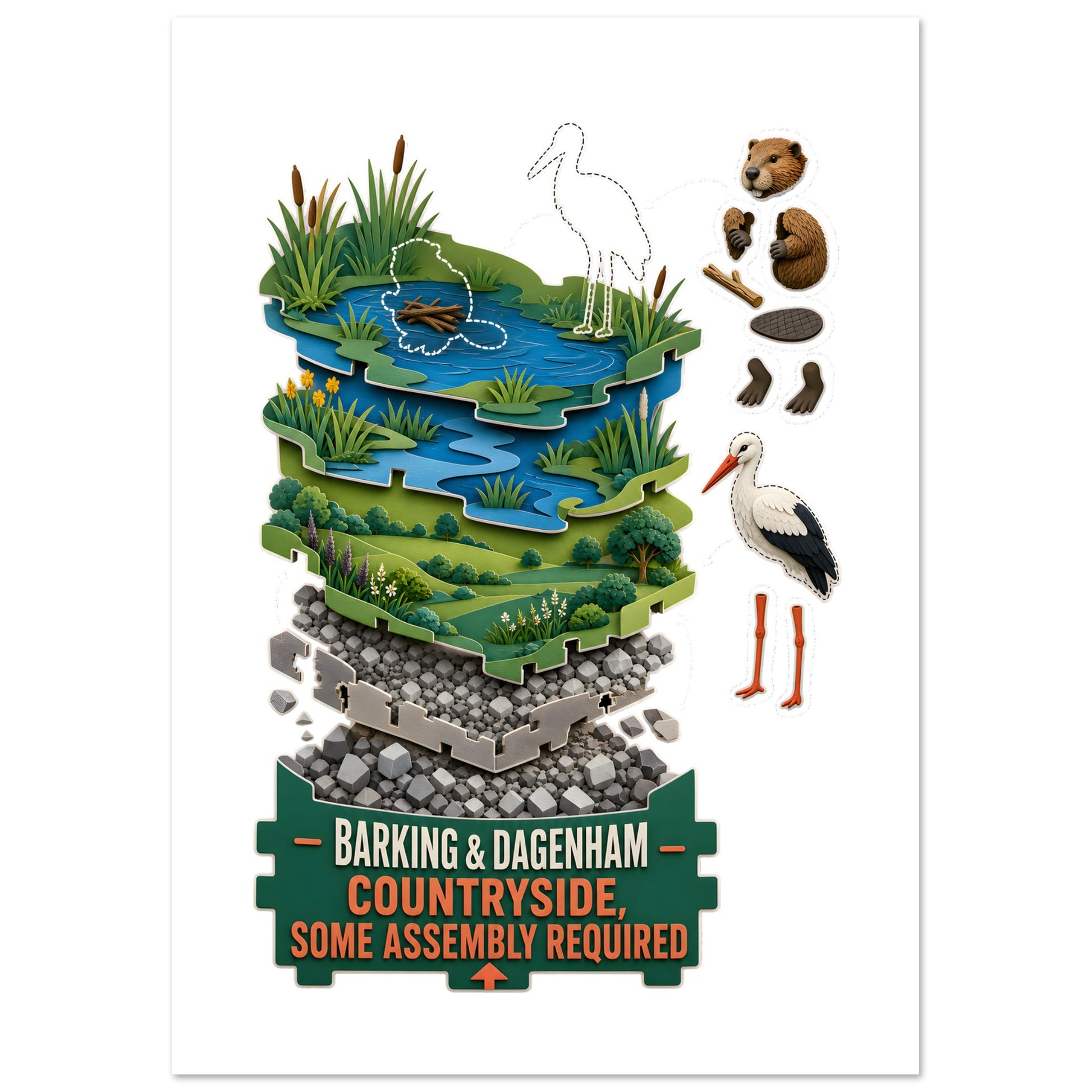 Barking & Dagenham Countryside Poster — product view 2