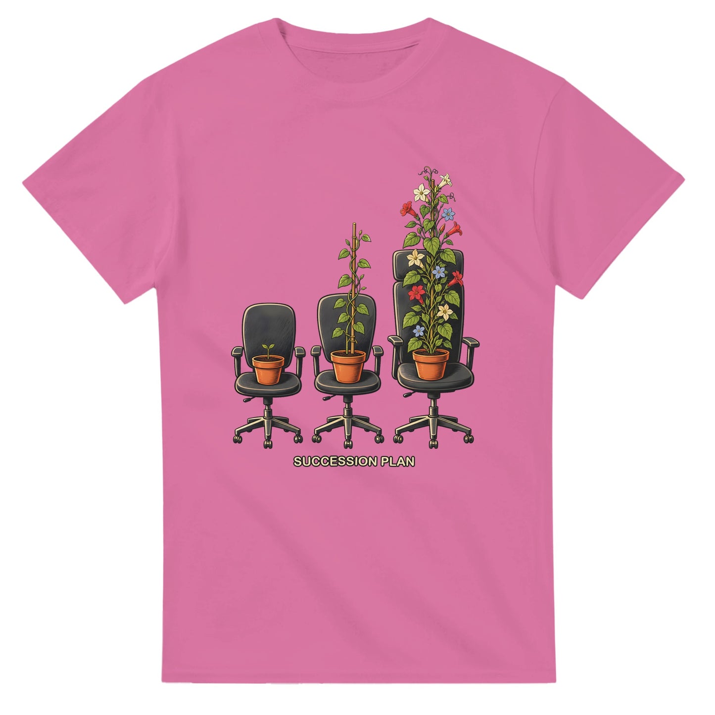 Succession Plan Office Chair Garden Graphic T-shirt — product view 4
