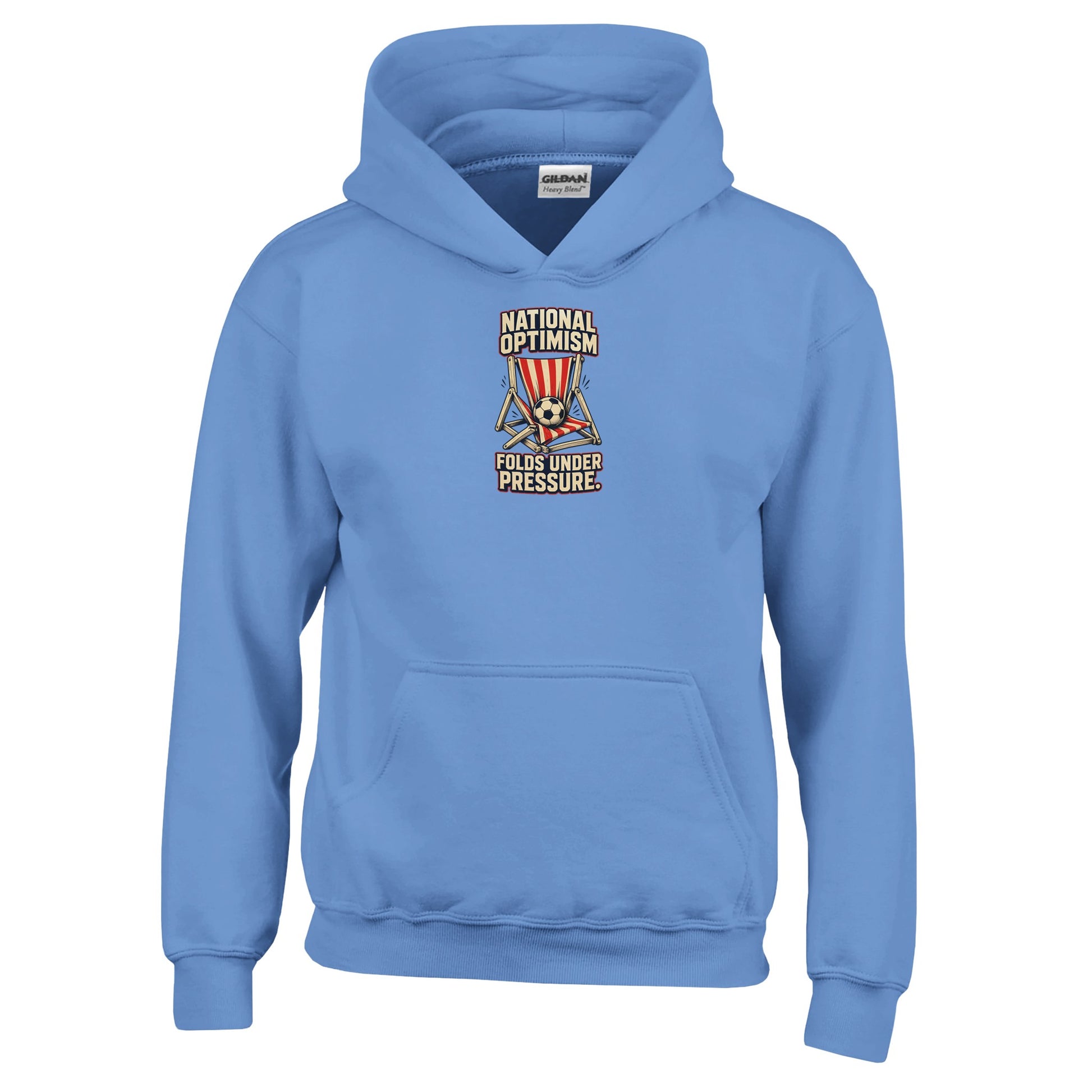 National Optimism Folds Under Pressure Football Kids' Hoodie — product view 4