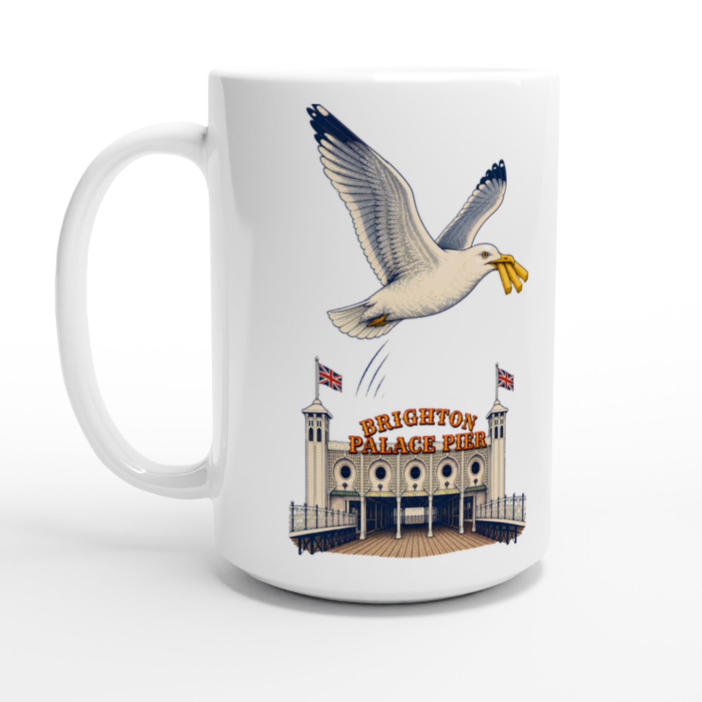 Brighton Palace Pier Chip Heist Large Mug — product view 1