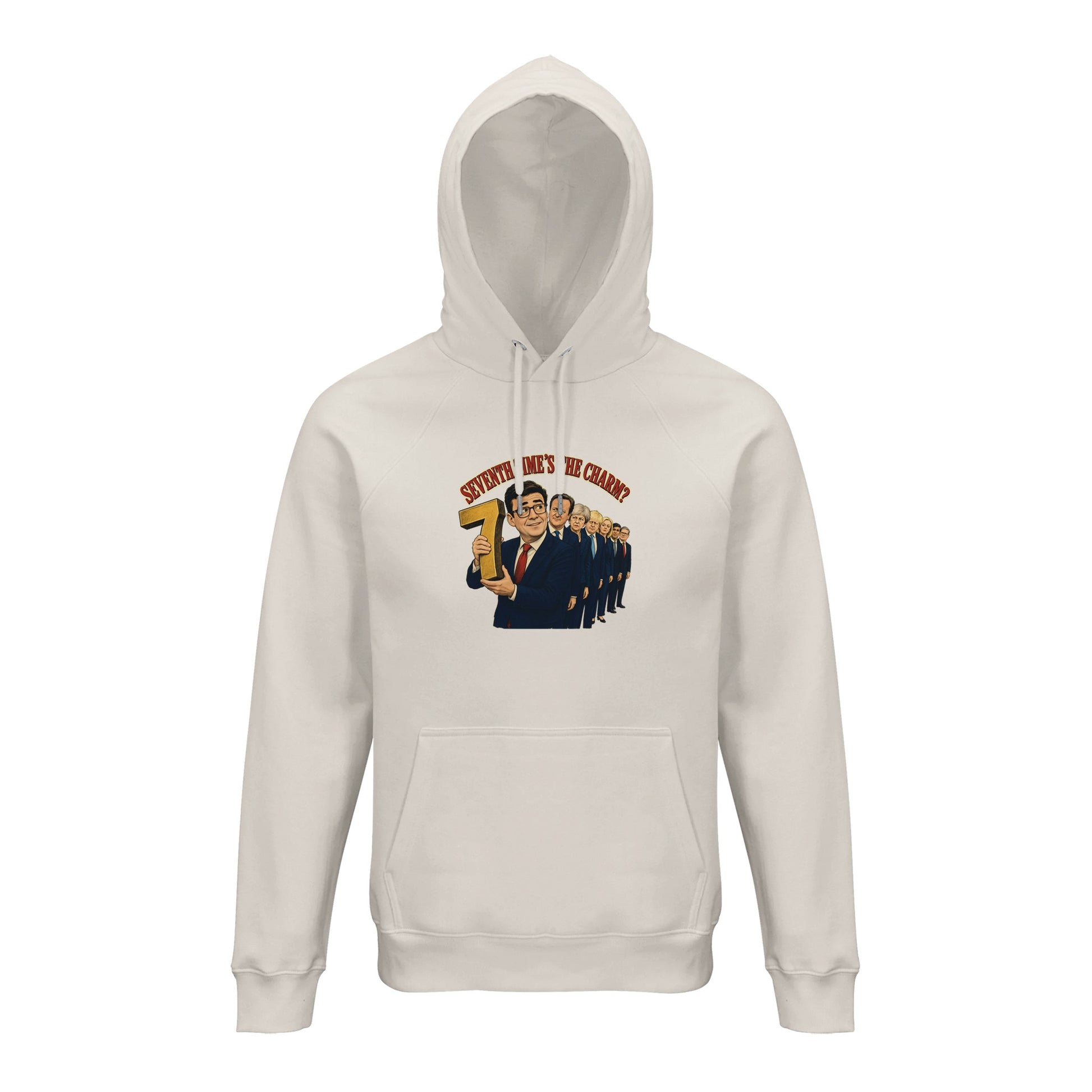 Seventh Time’s the Charm? UK Prime Minister Caricature Hoodie — product view 1