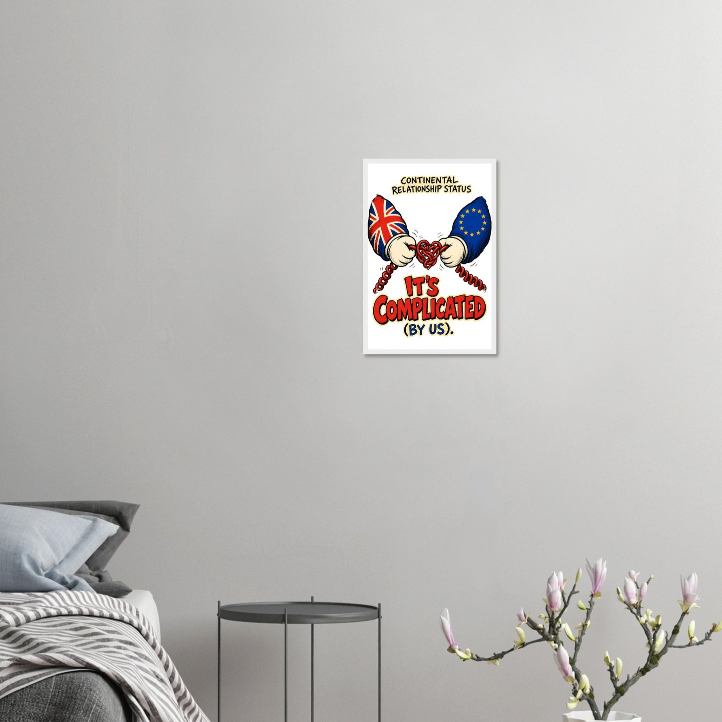 It's Complicated (By Us) UK–EU 1990s Cartoon Framed Wall Art — product view 10