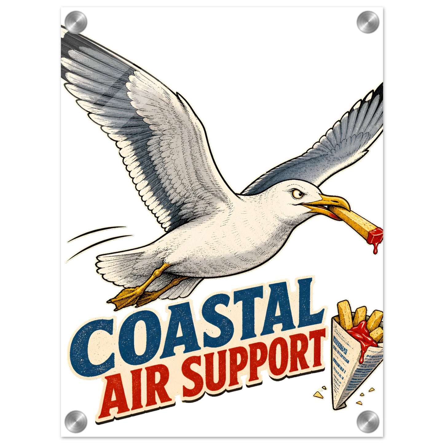 Coastal Air Support Seagull Graphic Acrylic Print — product view 1