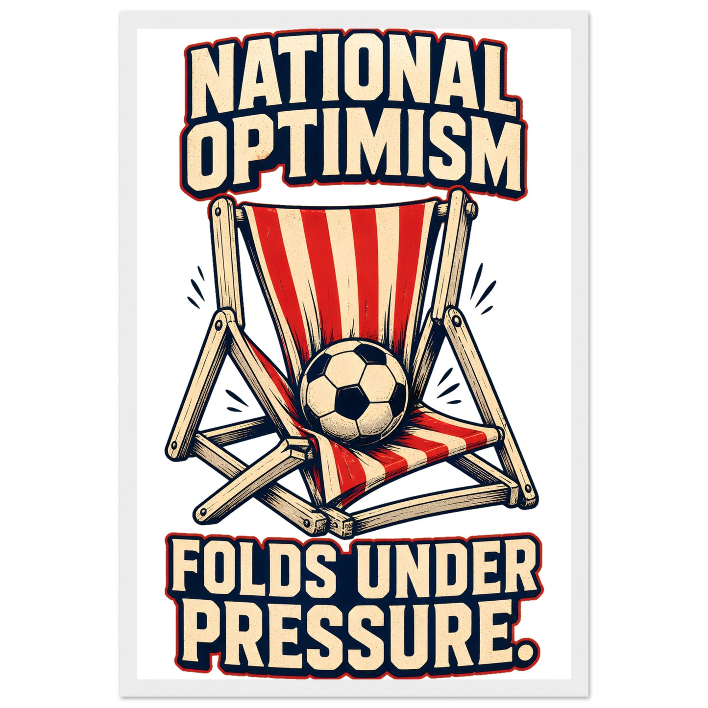 National Optimism Folds Under Pressure Football Framed Wall Art — product view 1