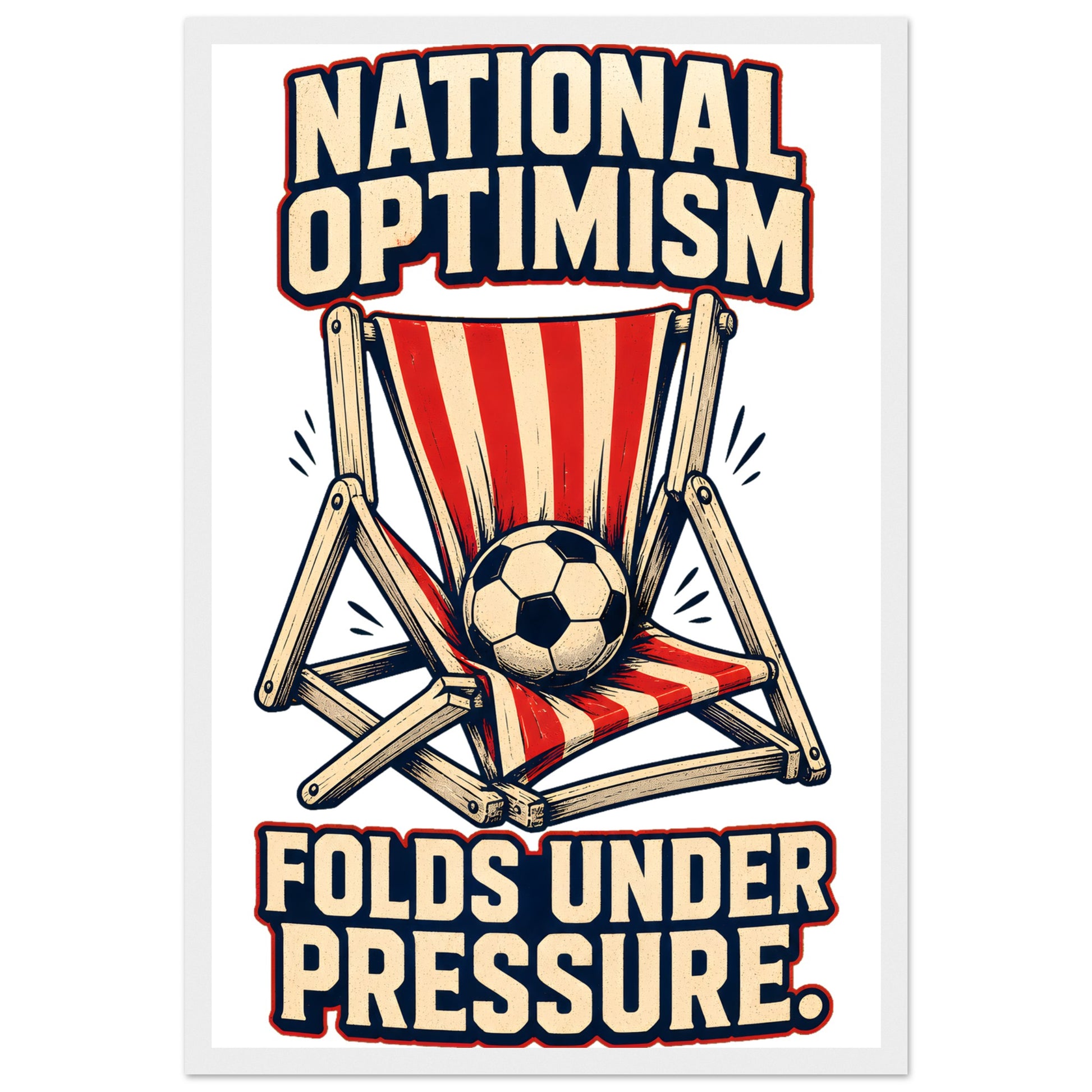National Optimism Folds Under Pressure Football Framed Wall Art — product view 1