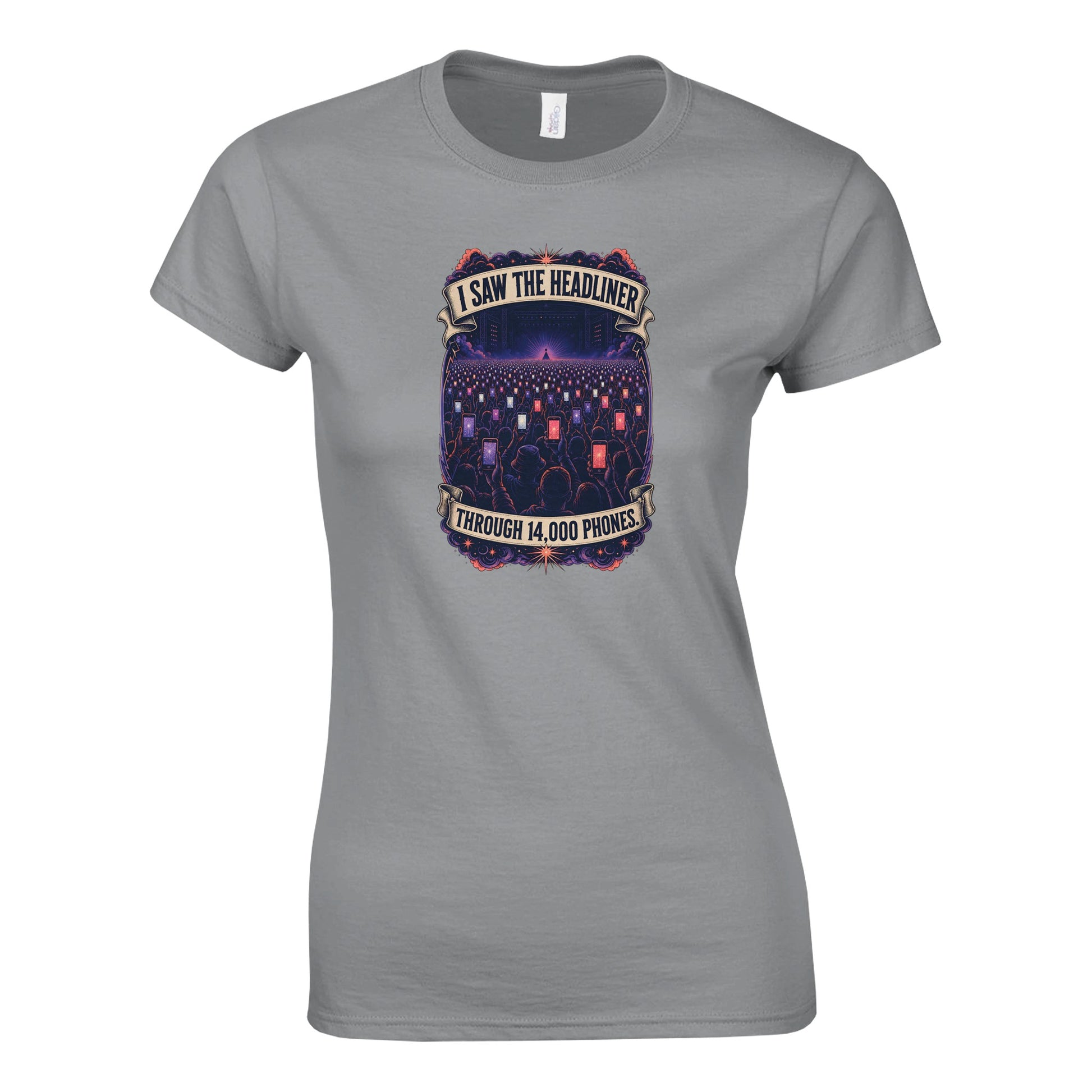 The Headliner Through 14,000 Phones Women's T-shirt — product view 2