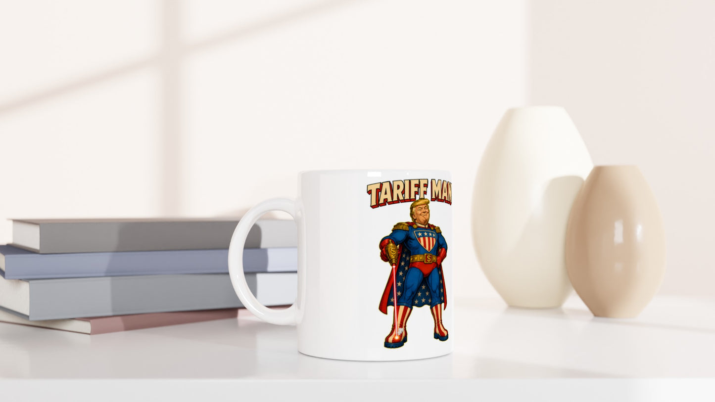 Tariff Man – Self-Shot Satire Mug — product view 5