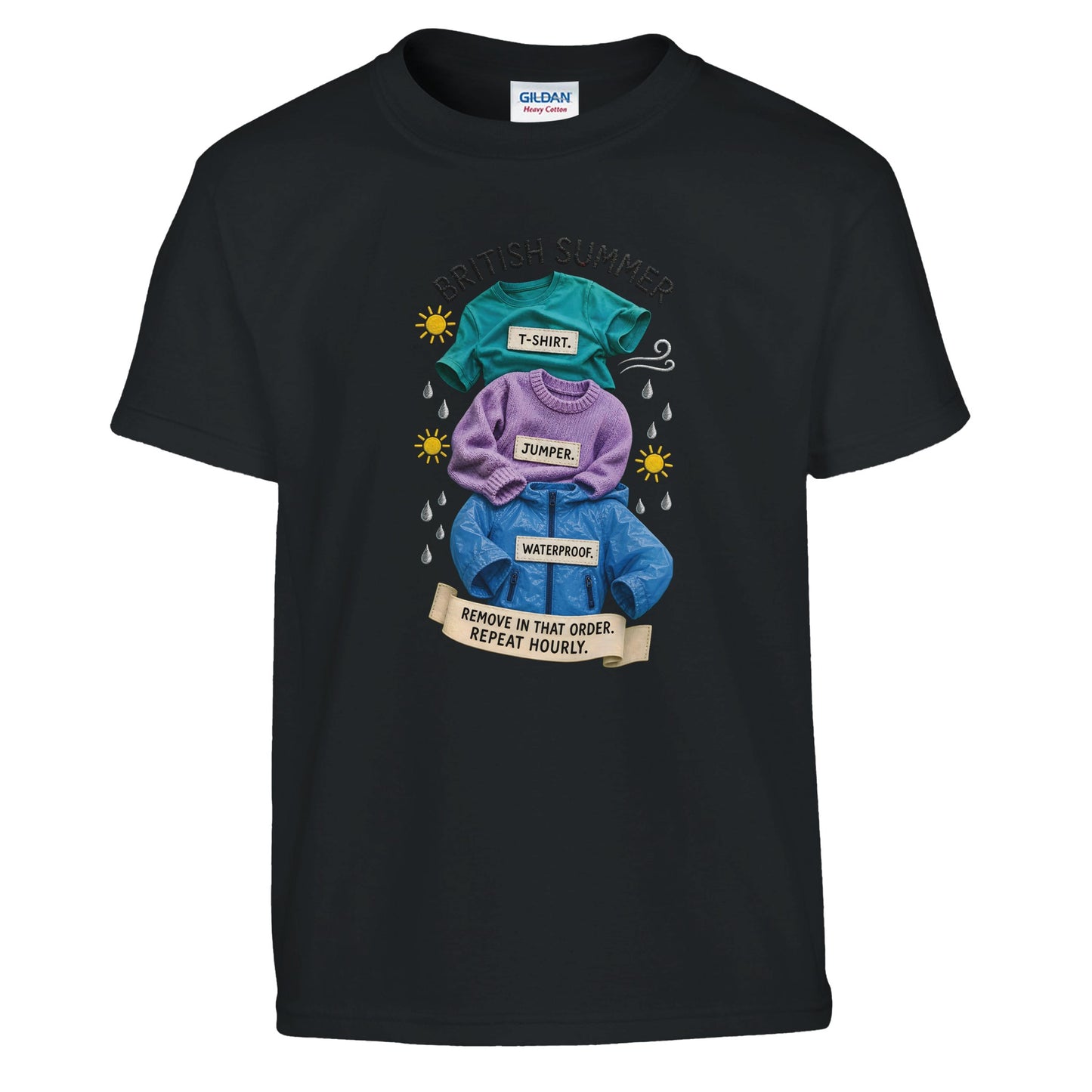 British Summer: Repeat Layers Hourly Kids' T-shirt — product view 2