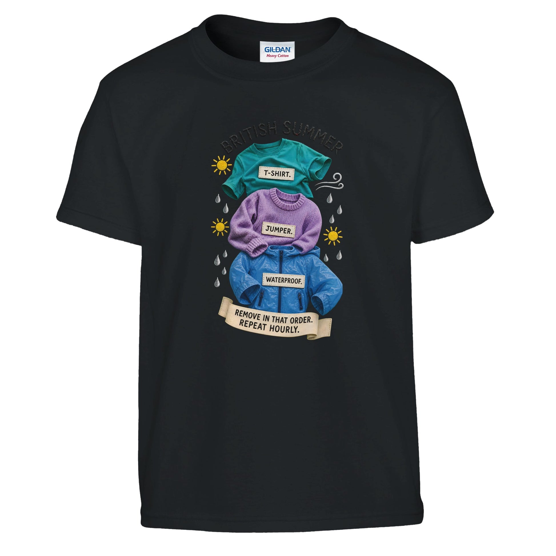British Summer: Repeat Layers Hourly Kids' T-shirt — product view 2