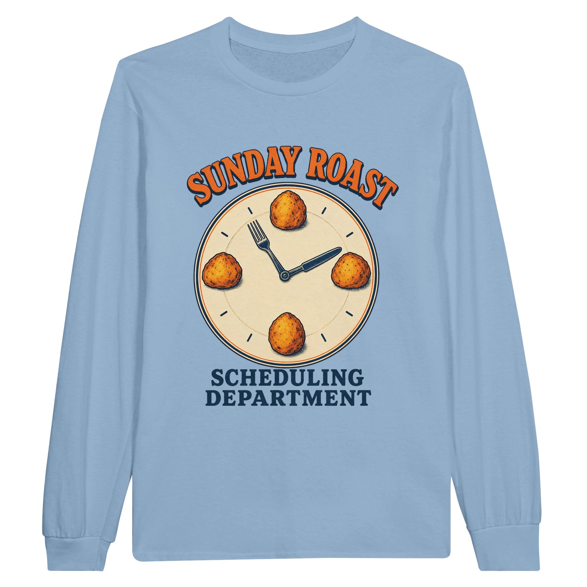 Sunday Roast Scheduling Department Long-Sleeve T-shirt — product view 2