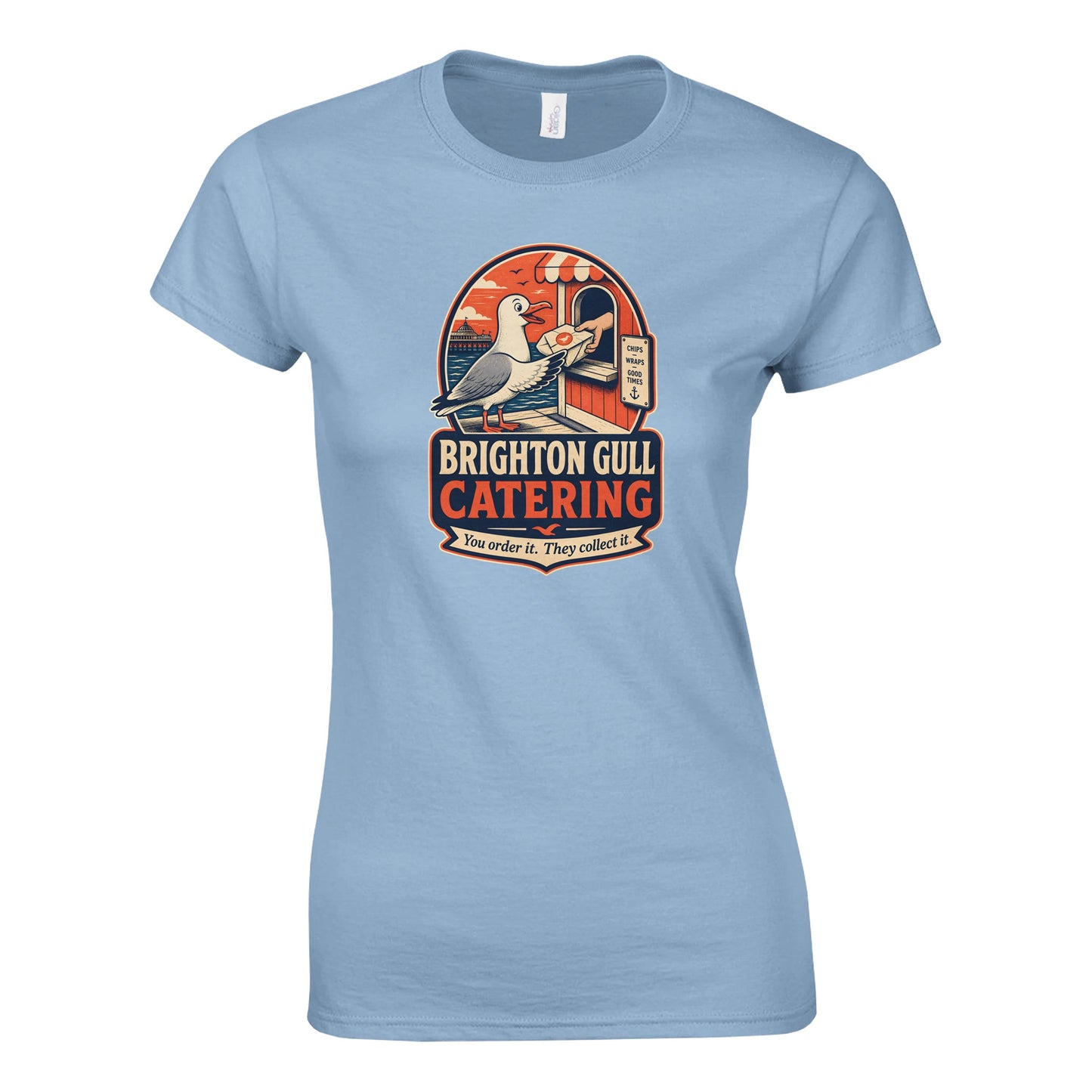 Brighton Gull Catering — Illustrated Women's T-shirt — product view 3