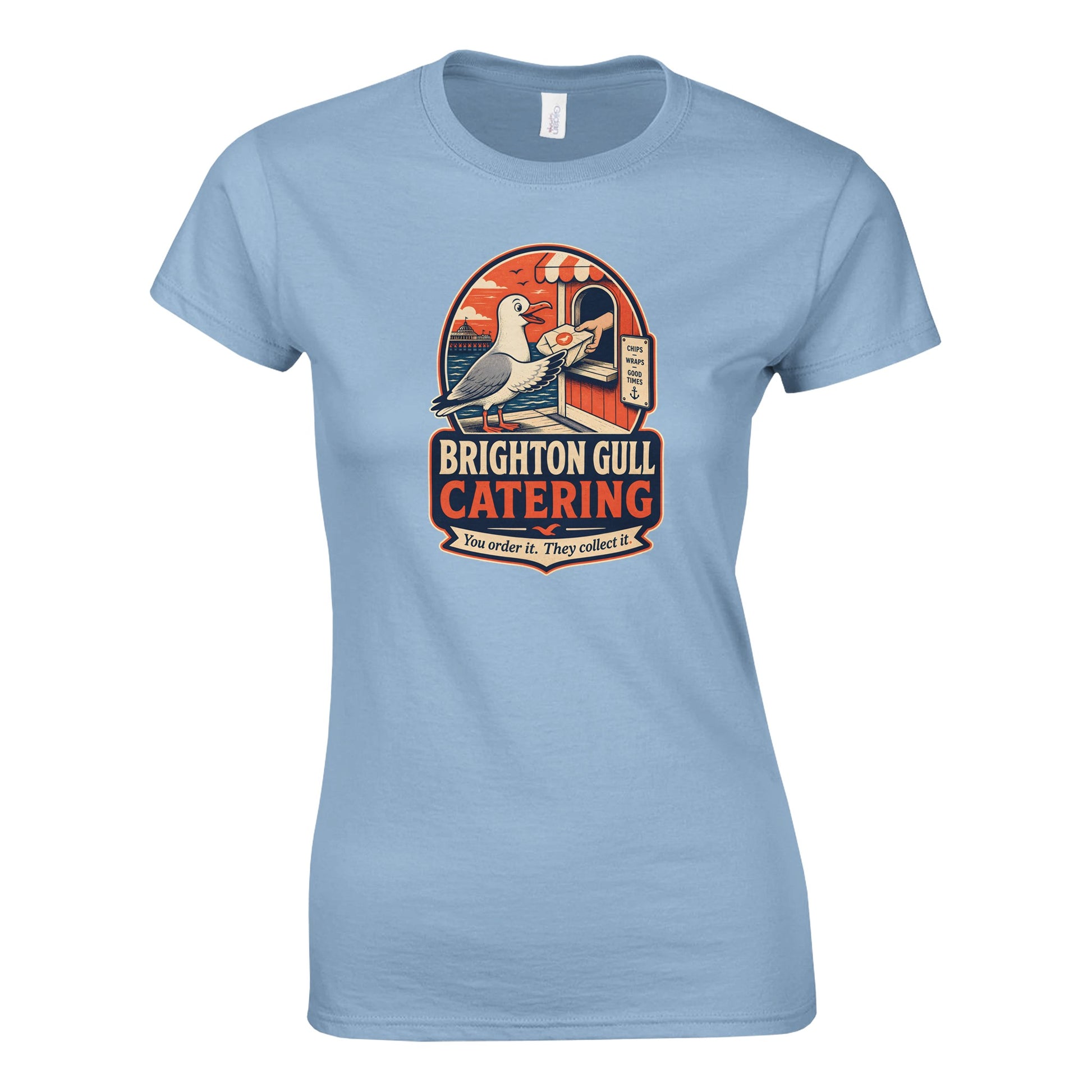 Brighton Gull Catering — Illustrated Women's T-shirt — product view 3