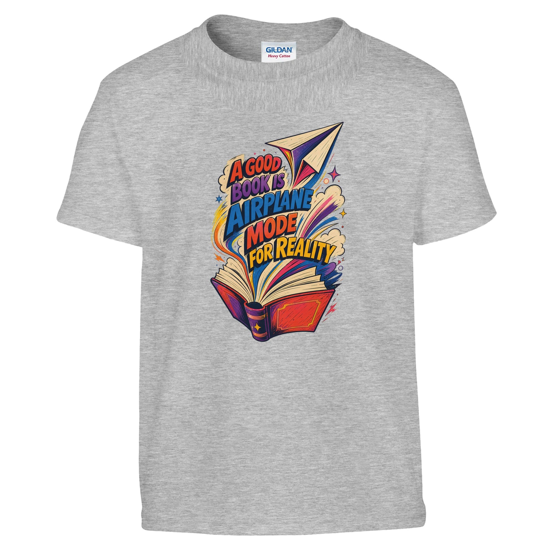 A Good Book Is Airplane Mode for Reality Kids' T-shirt — product view 4