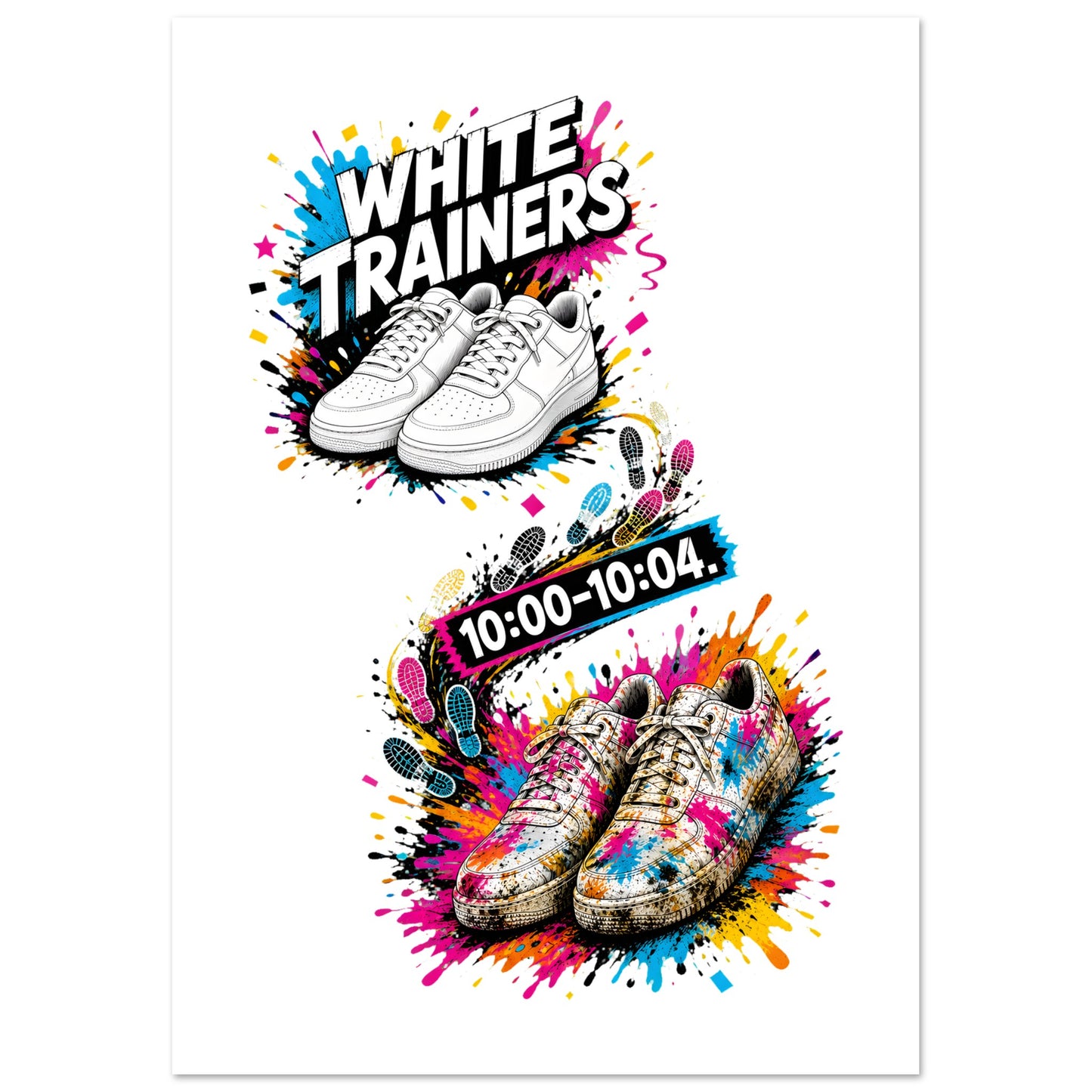White Trainers: 10:00–10:04 Poster — product view 2