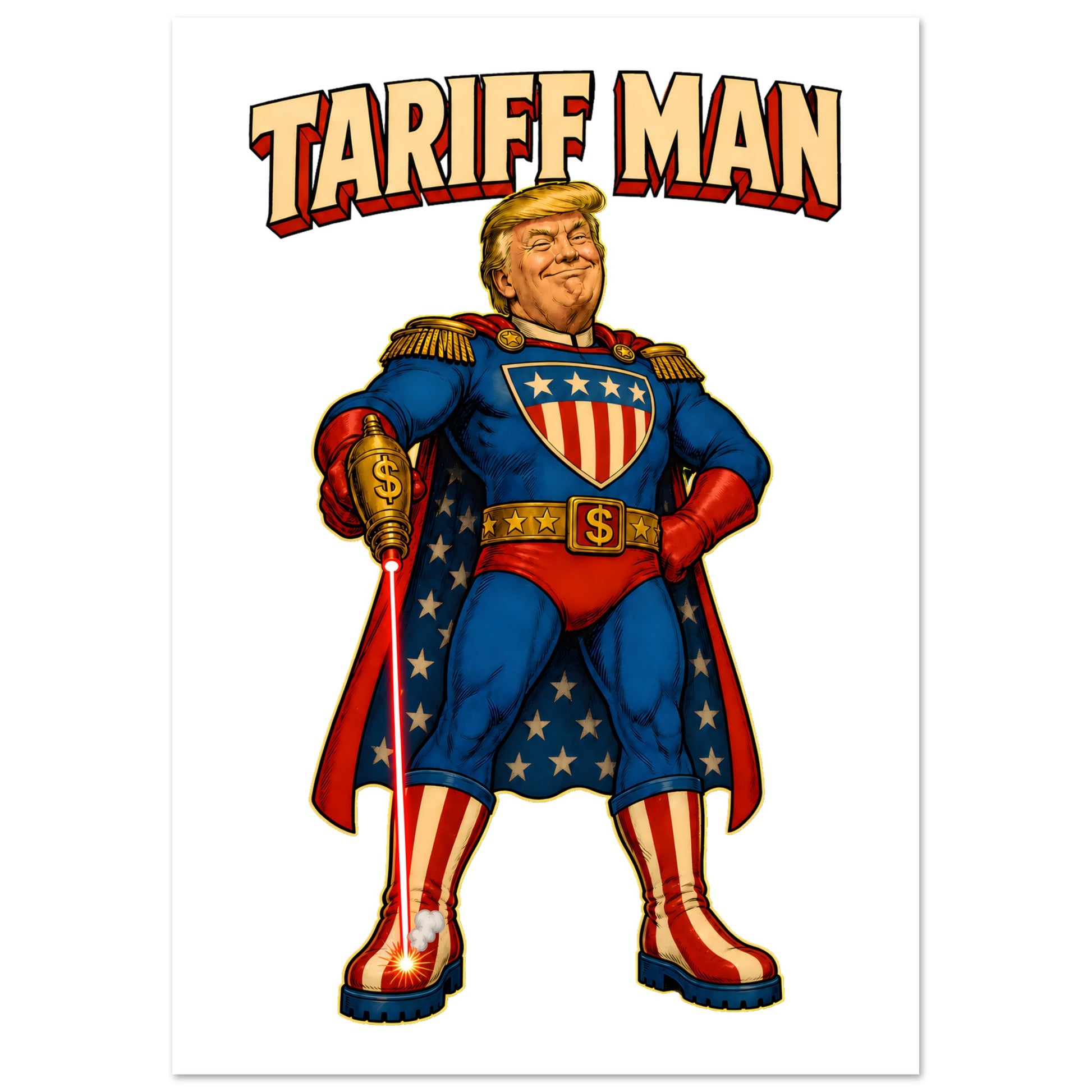 Tariff Man – Self-Shot Satire Poster — product view 1