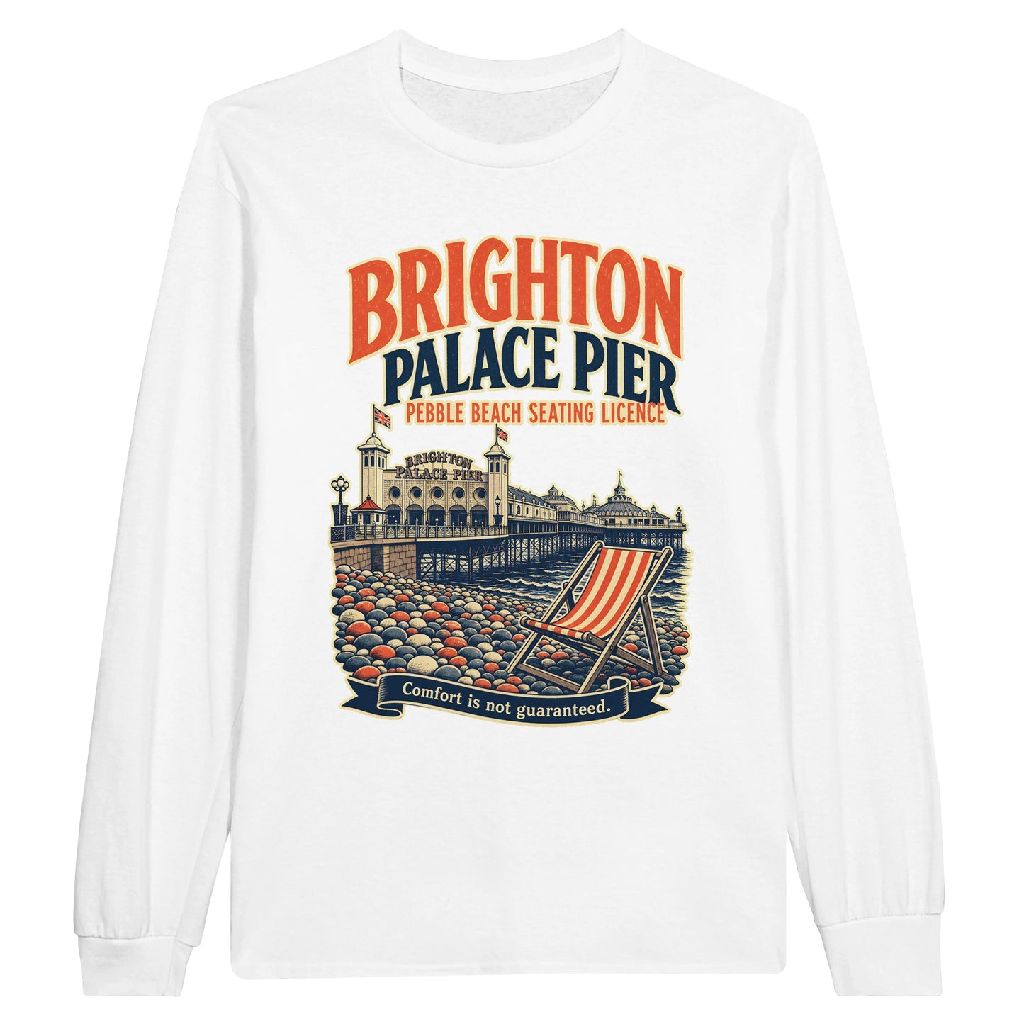Brighton Pebble Beach Seating Licence Long-Sleeve T-shirt — product view 1