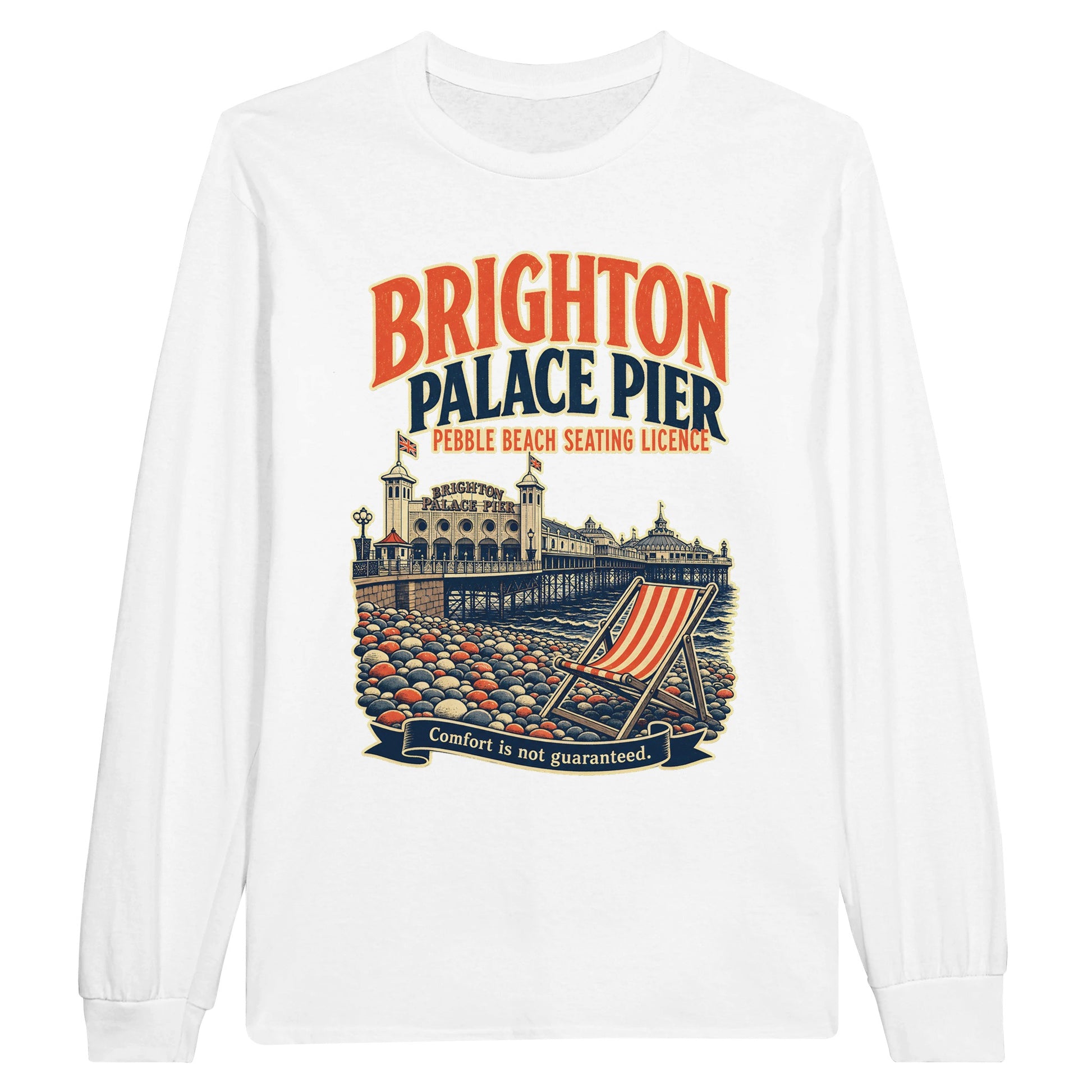 Brighton Pebble Beach Seating Licence Long-Sleeve T-shirt — product view 1