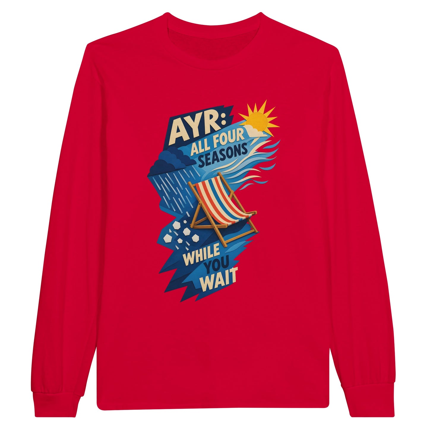 Ayr: All Four Seasons While You Wait Long-Sleeve T-shirt — product view 9