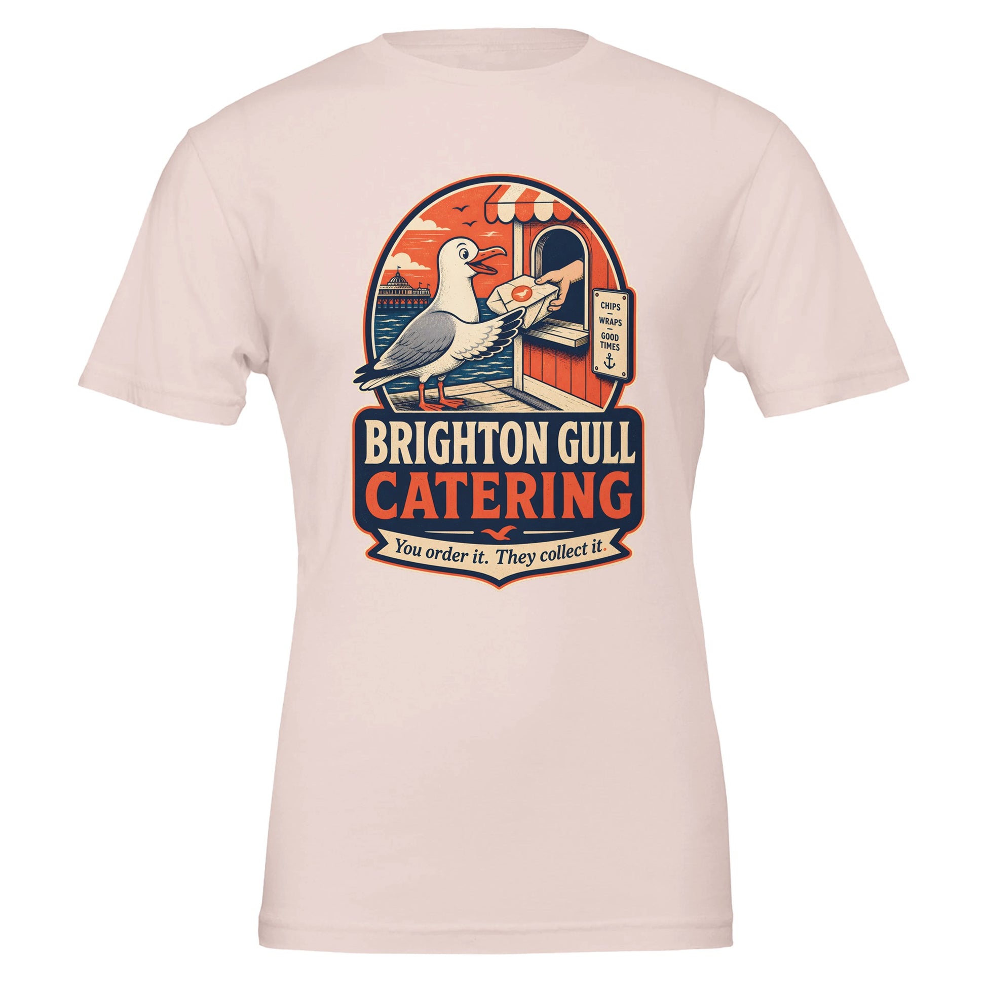 Brighton Gull Catering T-shirt — Illustrated — product view 6