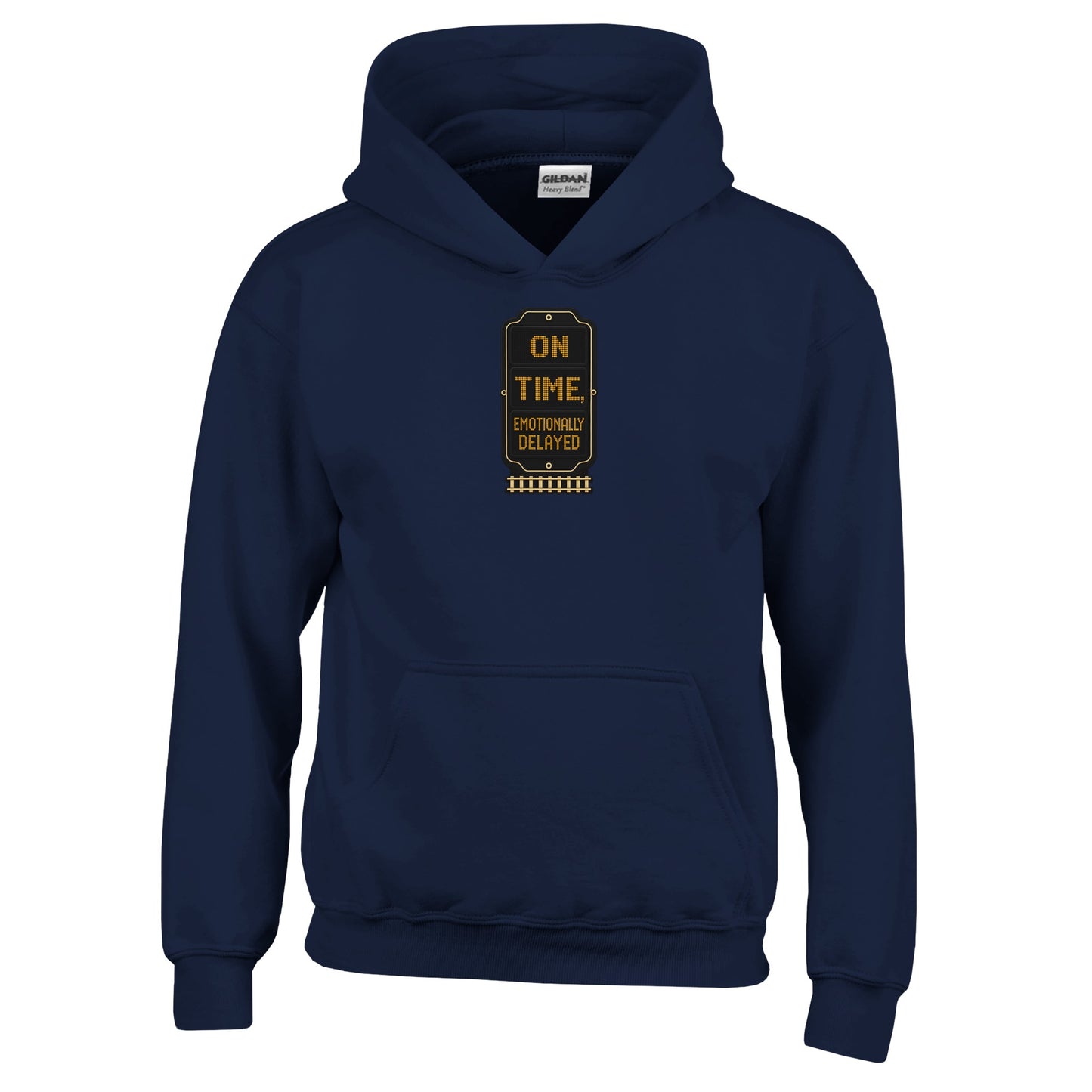 On Time, Emotionally Delayed Rail Graphic Kids' Hoodie — product view 7