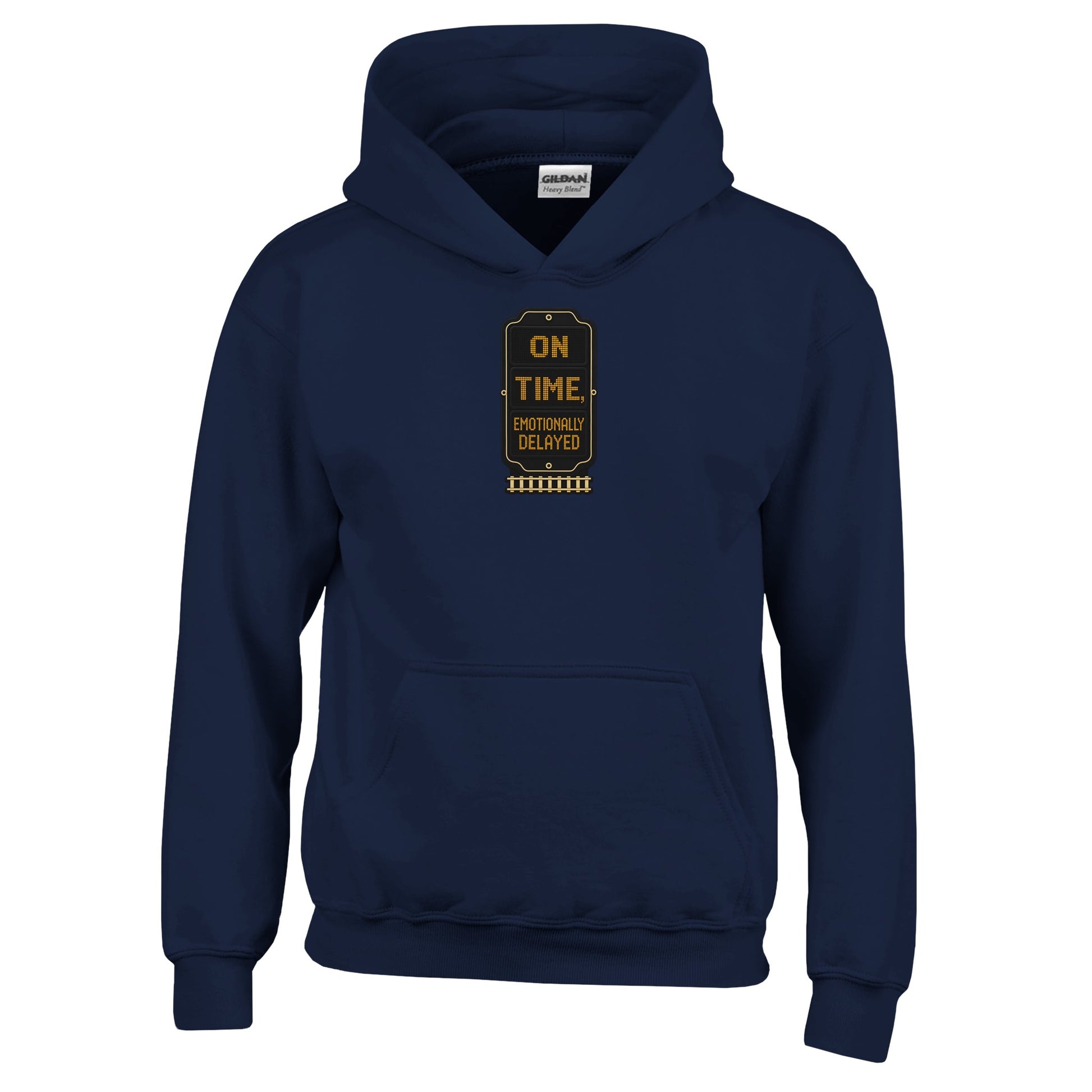 On Time, Emotionally Delayed Rail Graphic Kids' Hoodie — product view 7