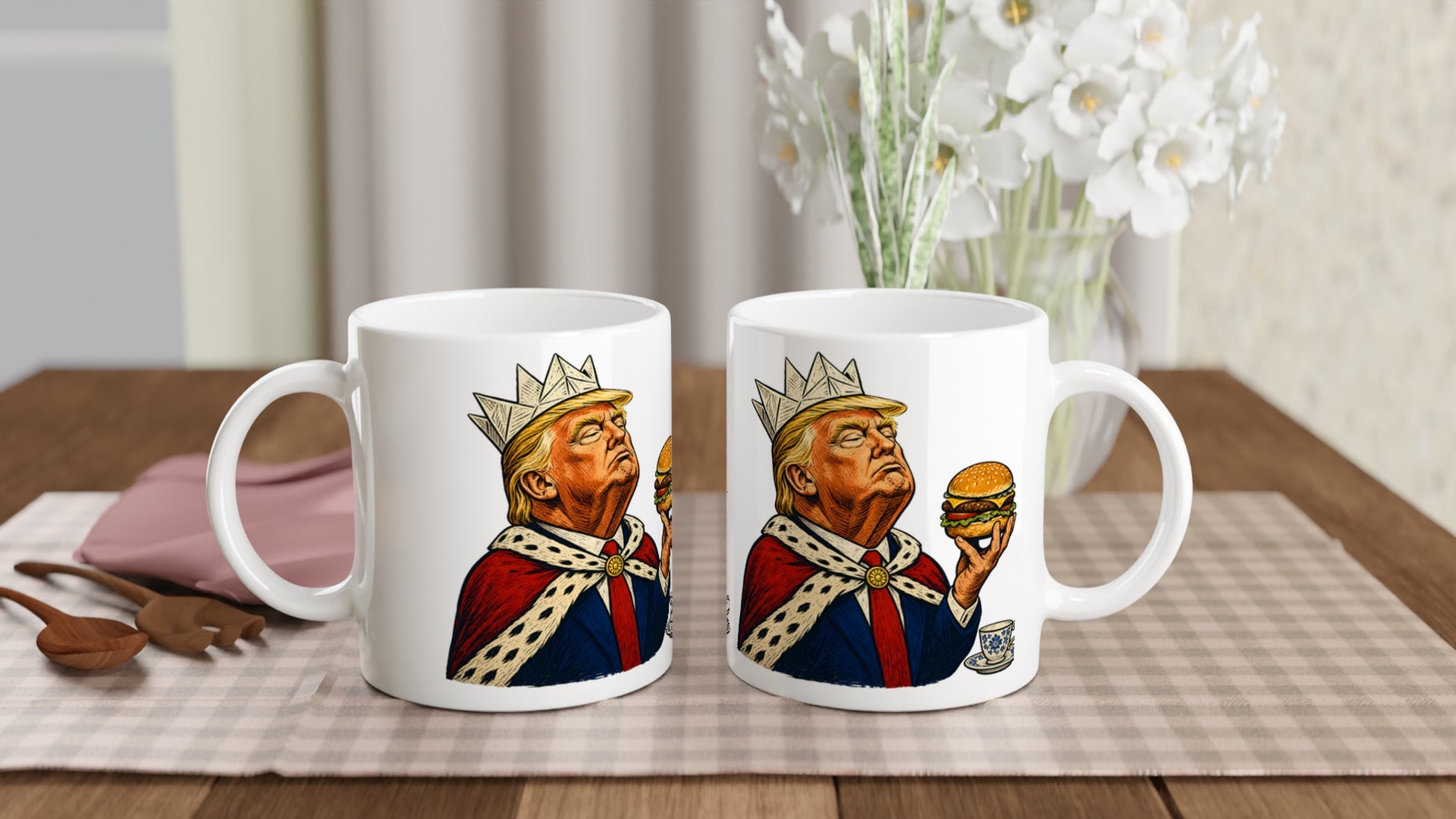 The Very Temporary Monarch — Trump Satire Mug — product view 4