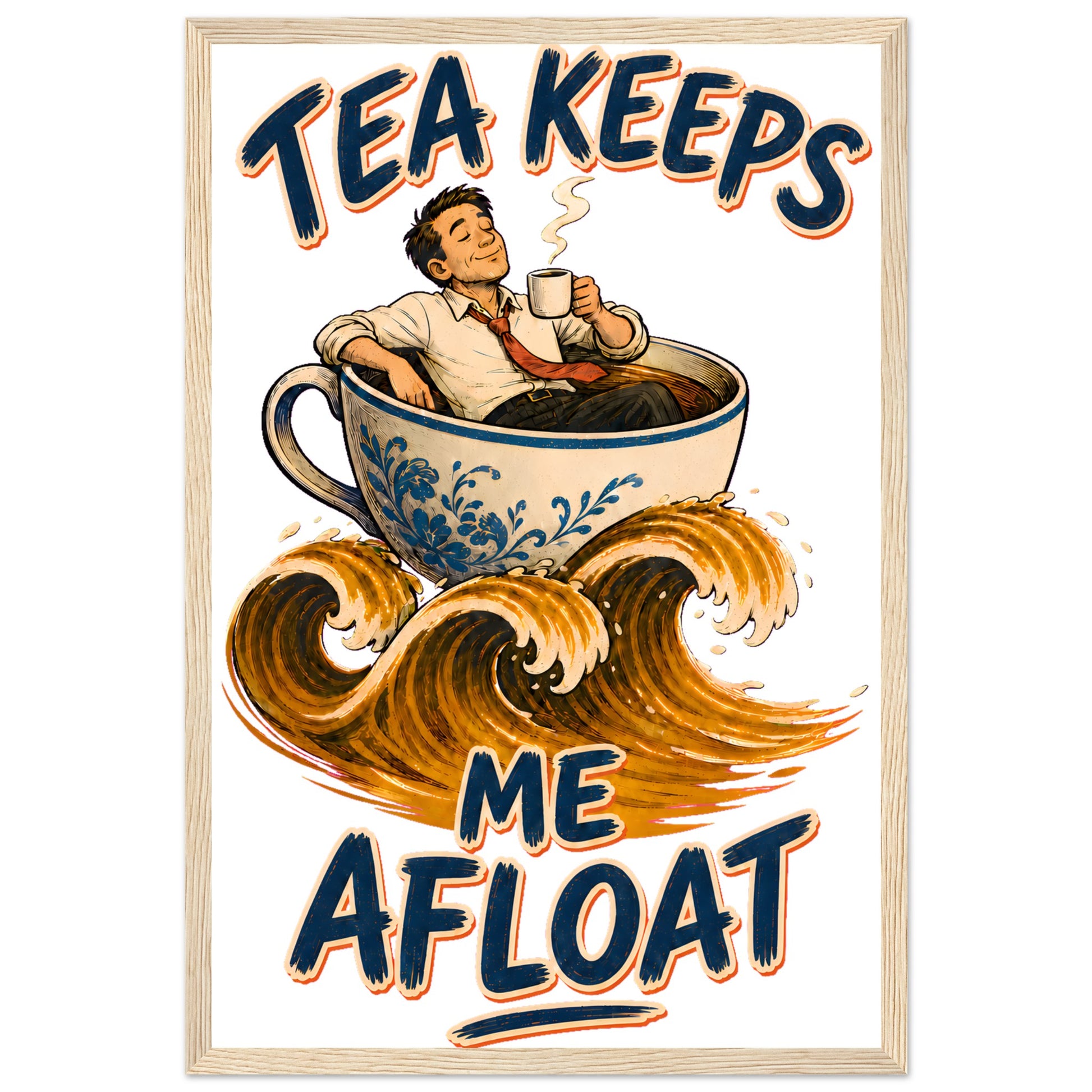 Tea Keeps Me Afloat Framed Wall Art — product view 3