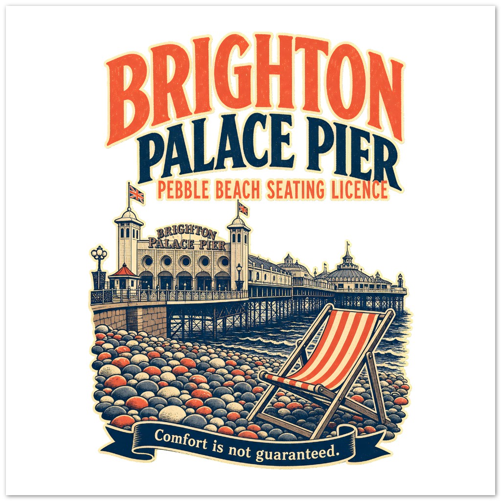 Brighton Pebble Beach Seating Licence Greeting Card Pack — product view 3