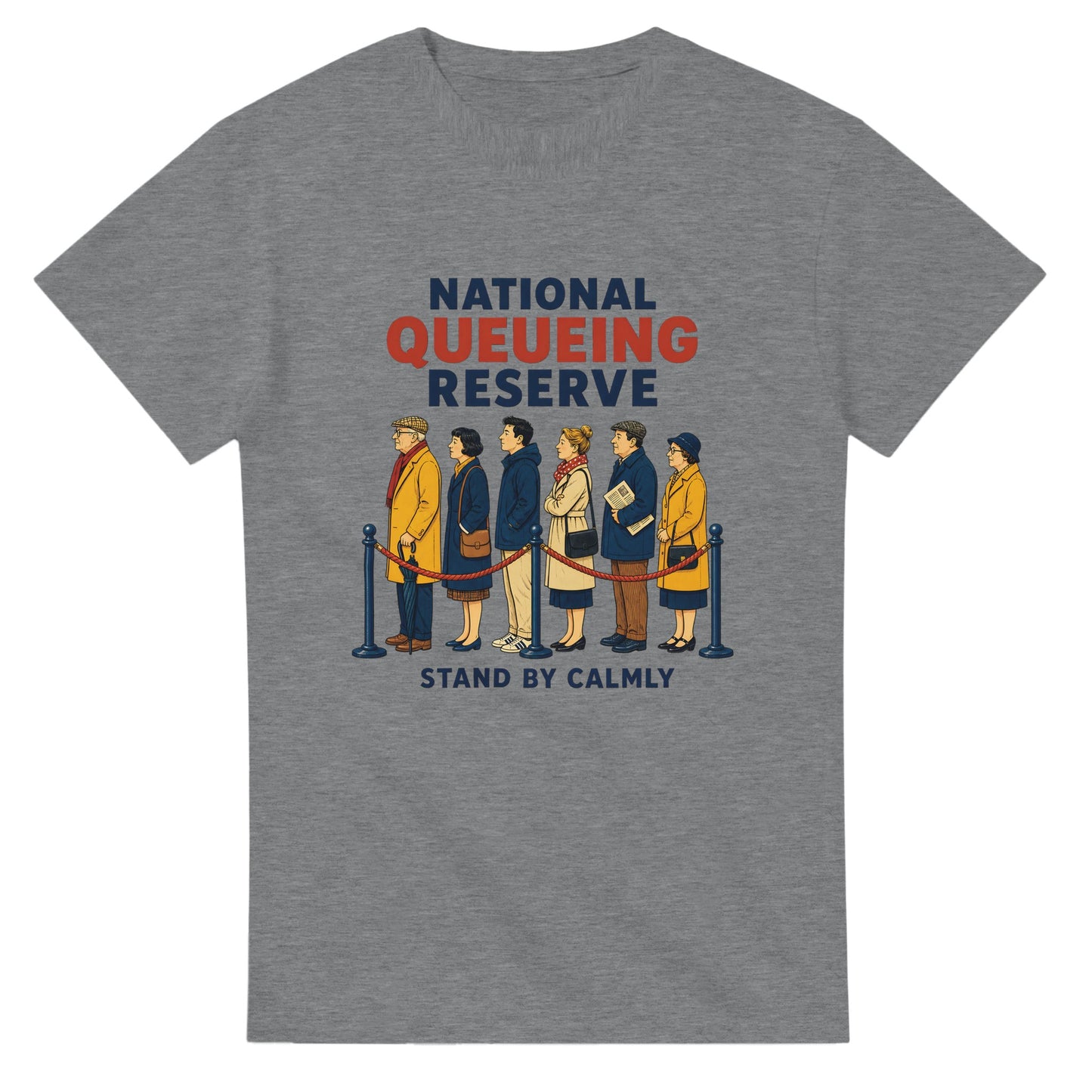 National Queueing Reserve – British Queue Graphic T-shirt — product view 12