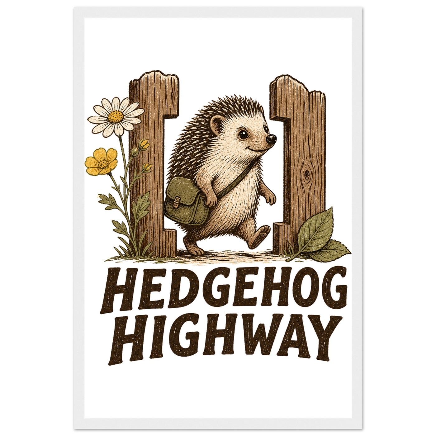 Hedgehog Highway Garden Graphic Framed Wall Art