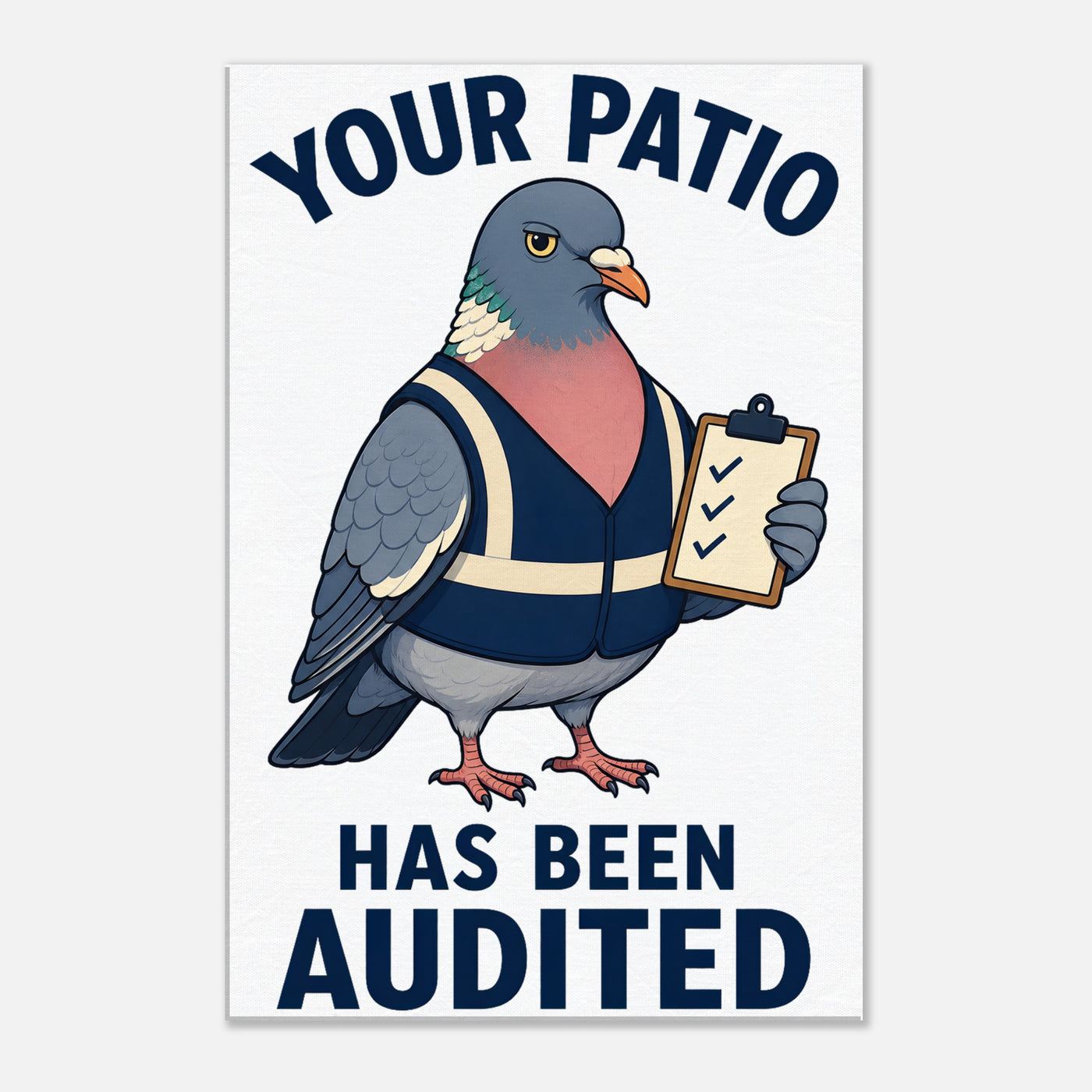 Your Patio Has Been Audited Pigeon Graphic Canvas