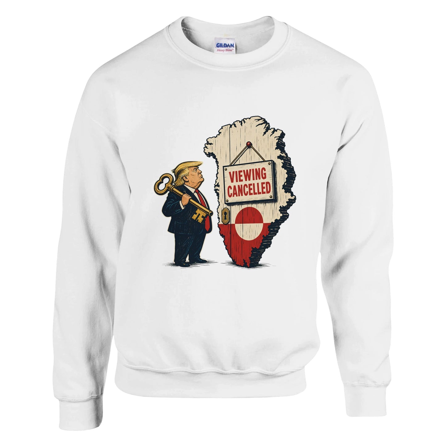 Viewing Cancelled — Greenland Political Satire Sweatshirt — product view 1