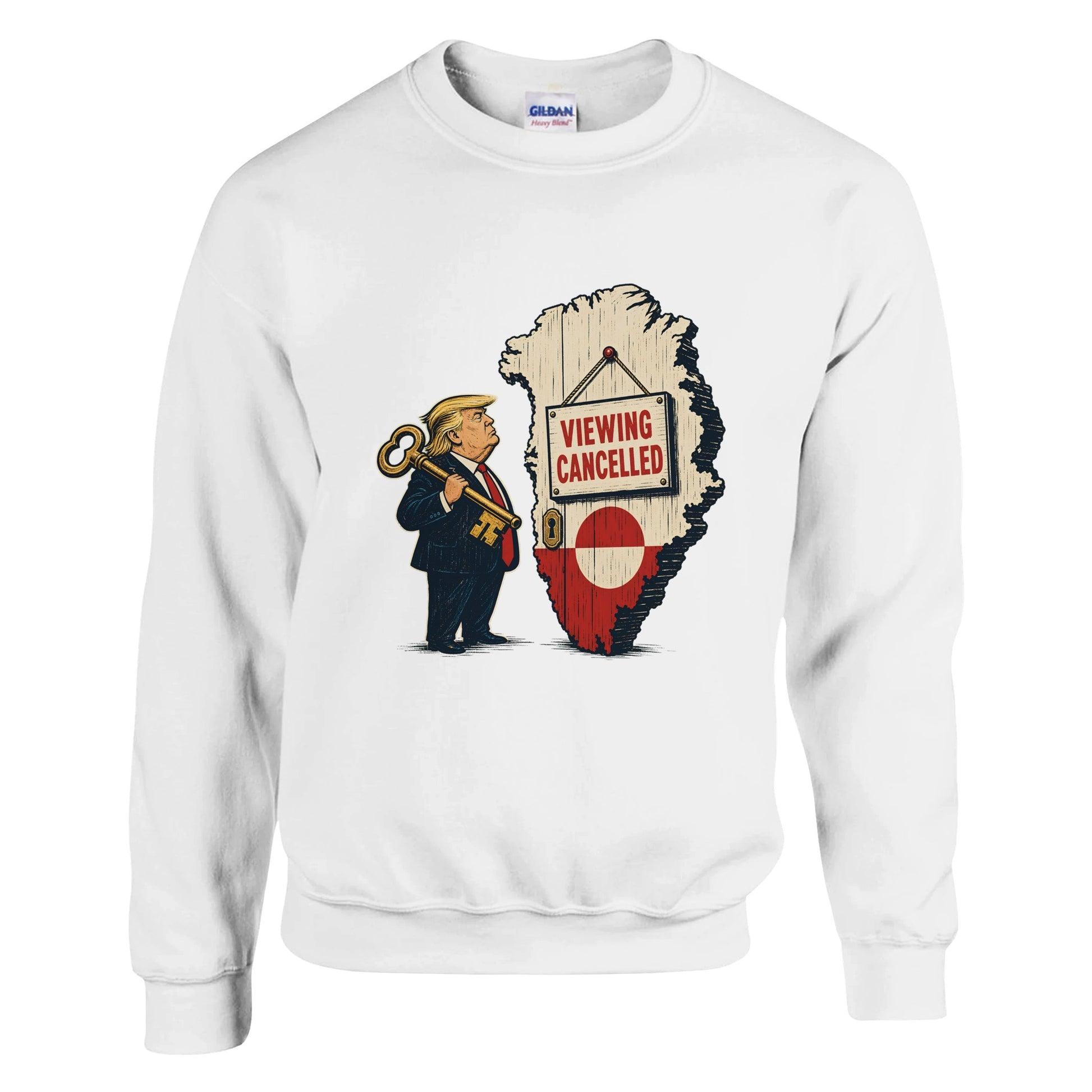 Viewing Cancelled — Greenland Political Satire Sweatshirt — product view 1